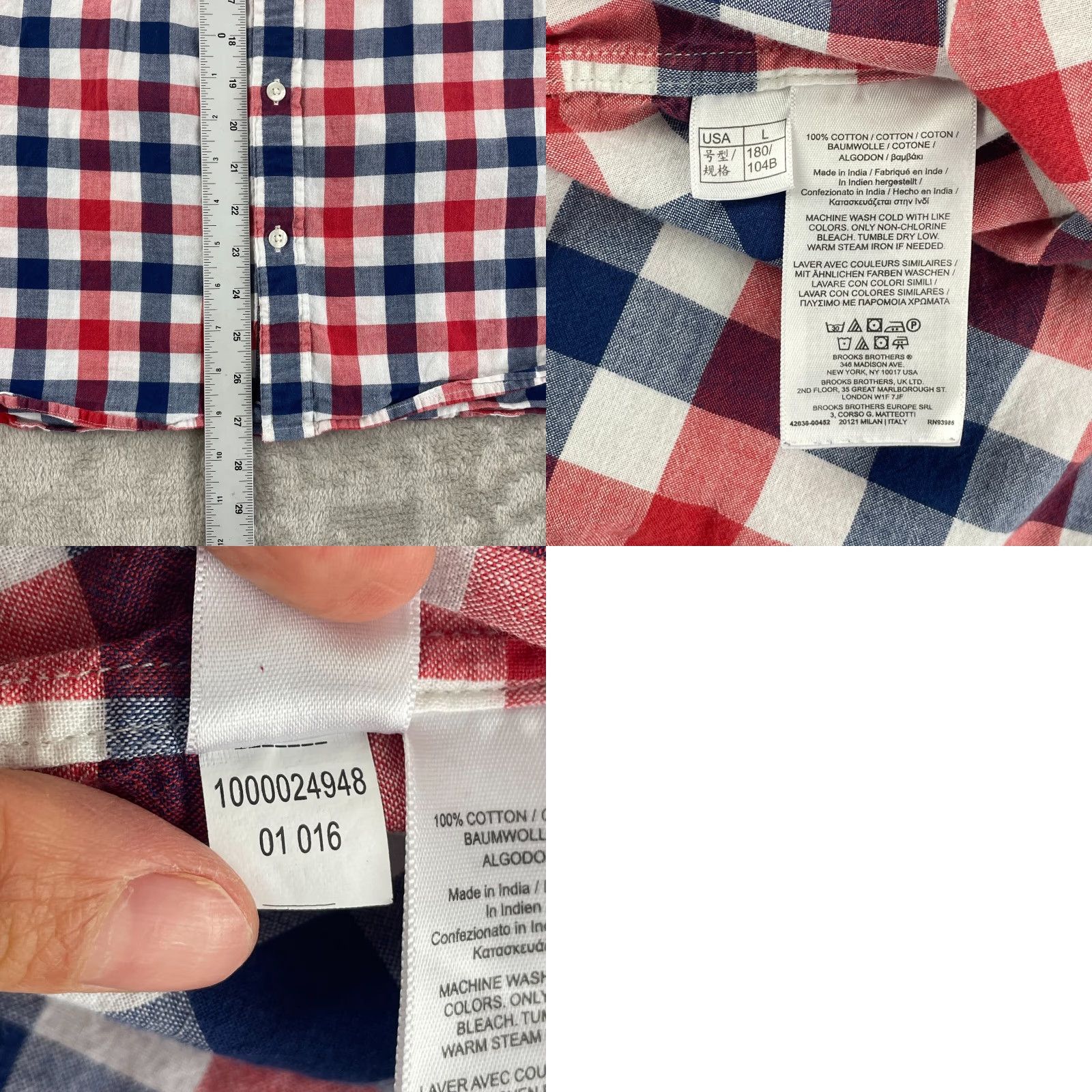Brooks Brothers Brooks Brothers Shirt Men Large Multicolor Check Short Sleeve Button-Up Casual Size US L / EU 52-54 / 3 - 8 Thumbnail