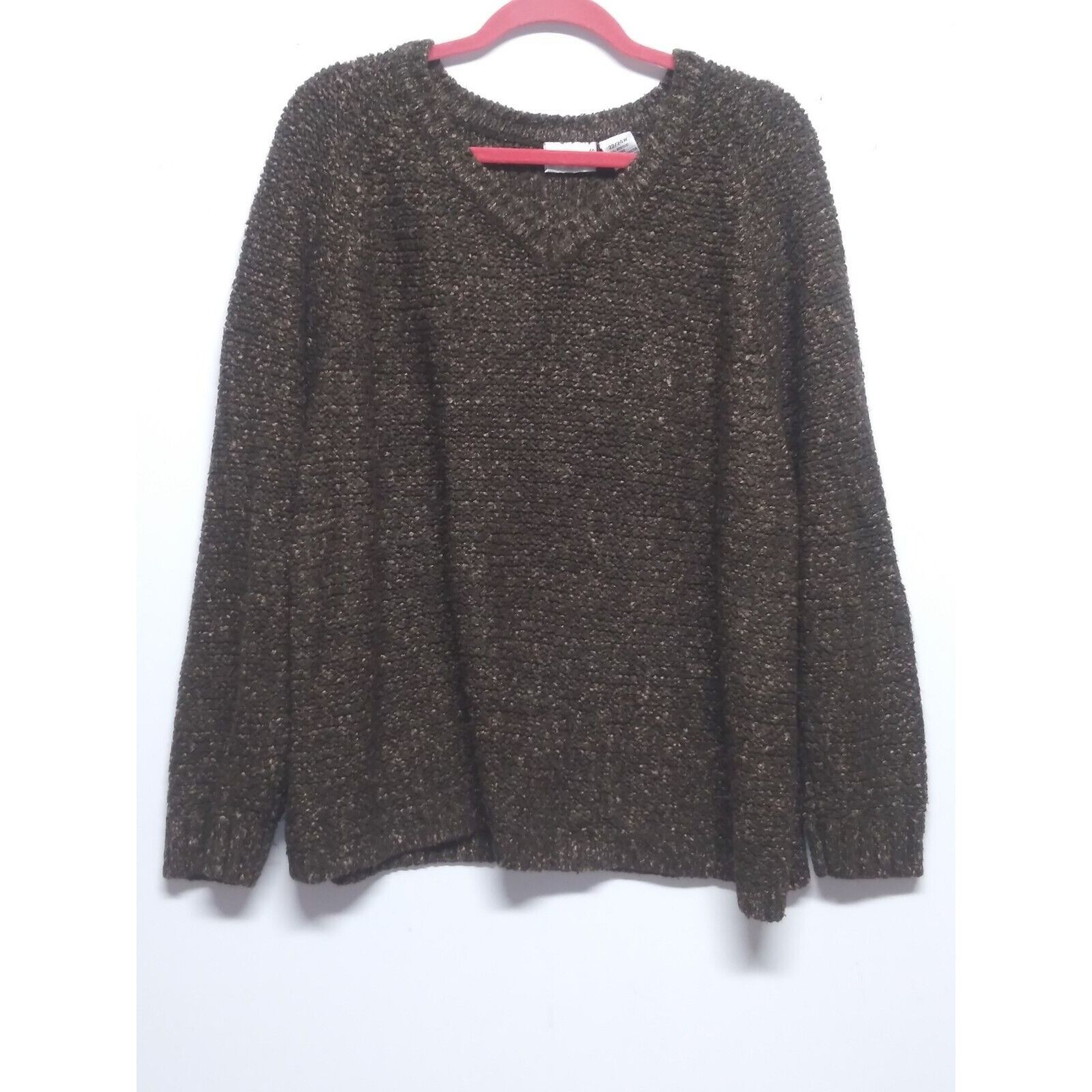 Vintage FASHION BUG Sweater Olive green 22/24W Chunky womens Size 3XL / US 20-22 - 2 Thumbnail