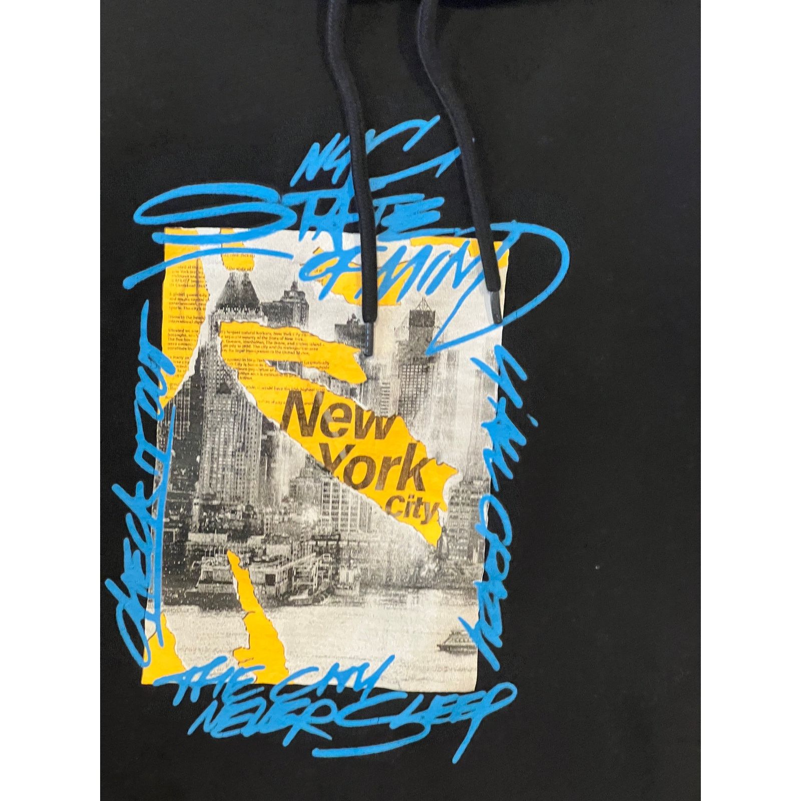 H&M H&M Regular Fit New York Pullover Black Hoodie Mens L Size US L / EU 52-54 / 3 - 3 Thumbnail