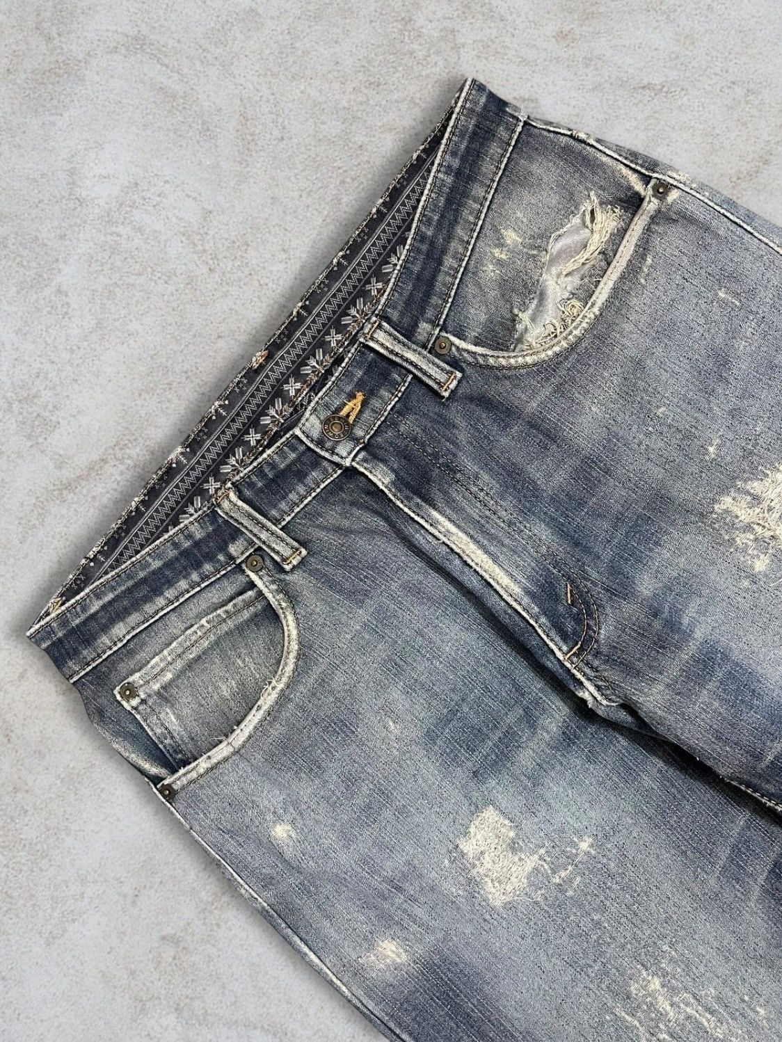 Edwin Edwin Japan Distressed Fade Grey Wash Navajo Lining Jeans Size US 32 / EU 48 - 5 Thumbnail