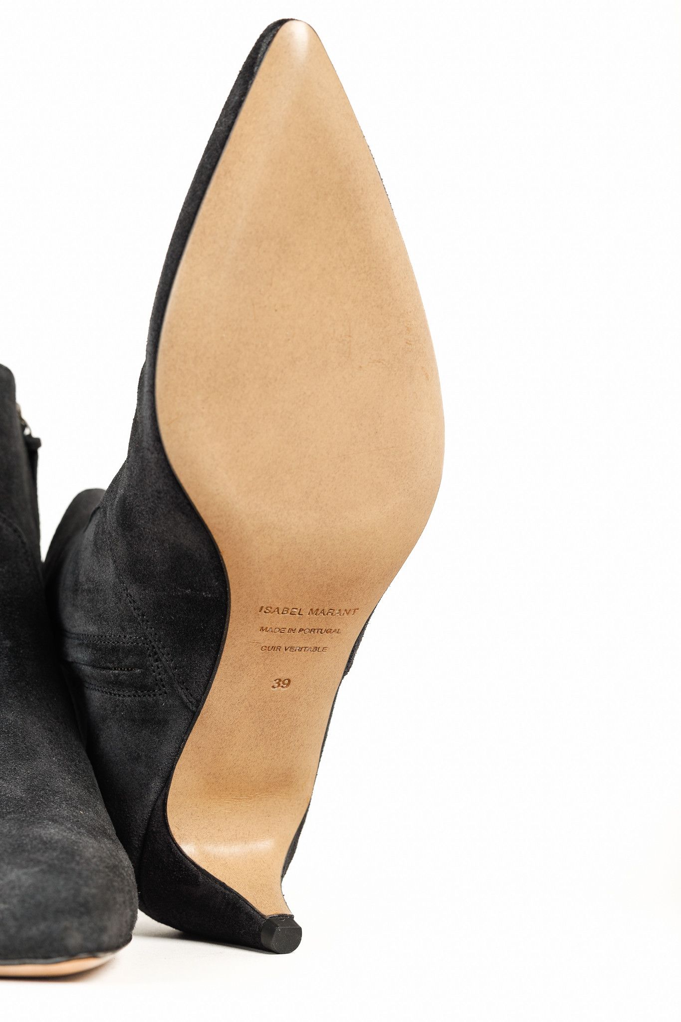 Isabel Marant Isabel Marant Derst Faded Black Velvet Suede Zip Ankle Boots Size US 8.5 / IT 38.5 - 9 Thumbnail