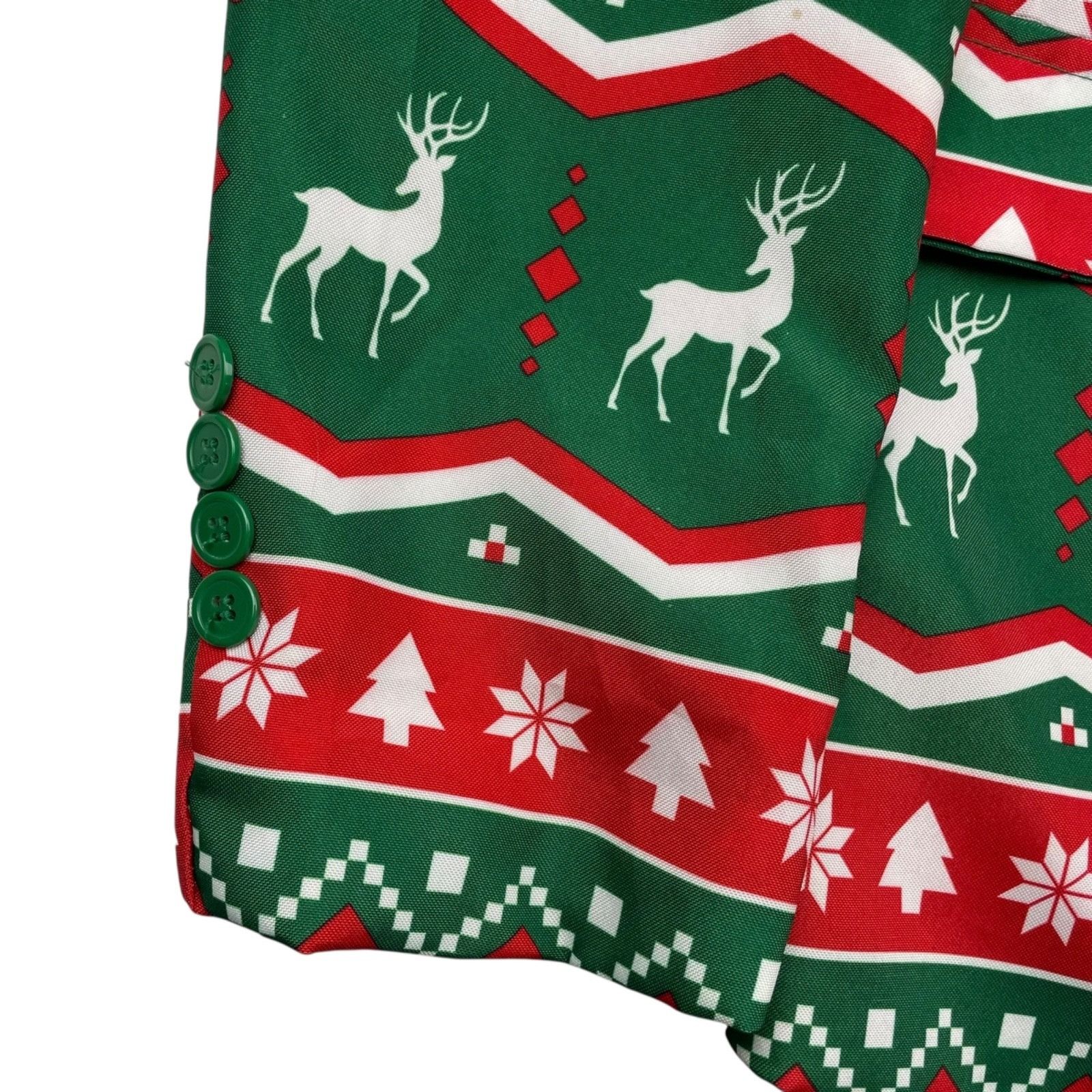Other Suitmeister Men's Ugly Christmas Blazer Red/White/Green Rein Size 38R - 4 Thumbnail