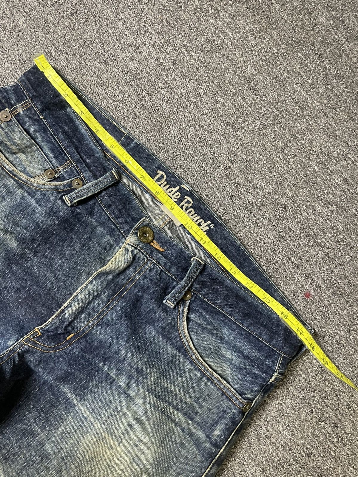 Japanese Brand × Vintage Vintage DUDE RANCH Distressed Denim Ripped Jeans (117) Size US 35 - 5 Thumbnail