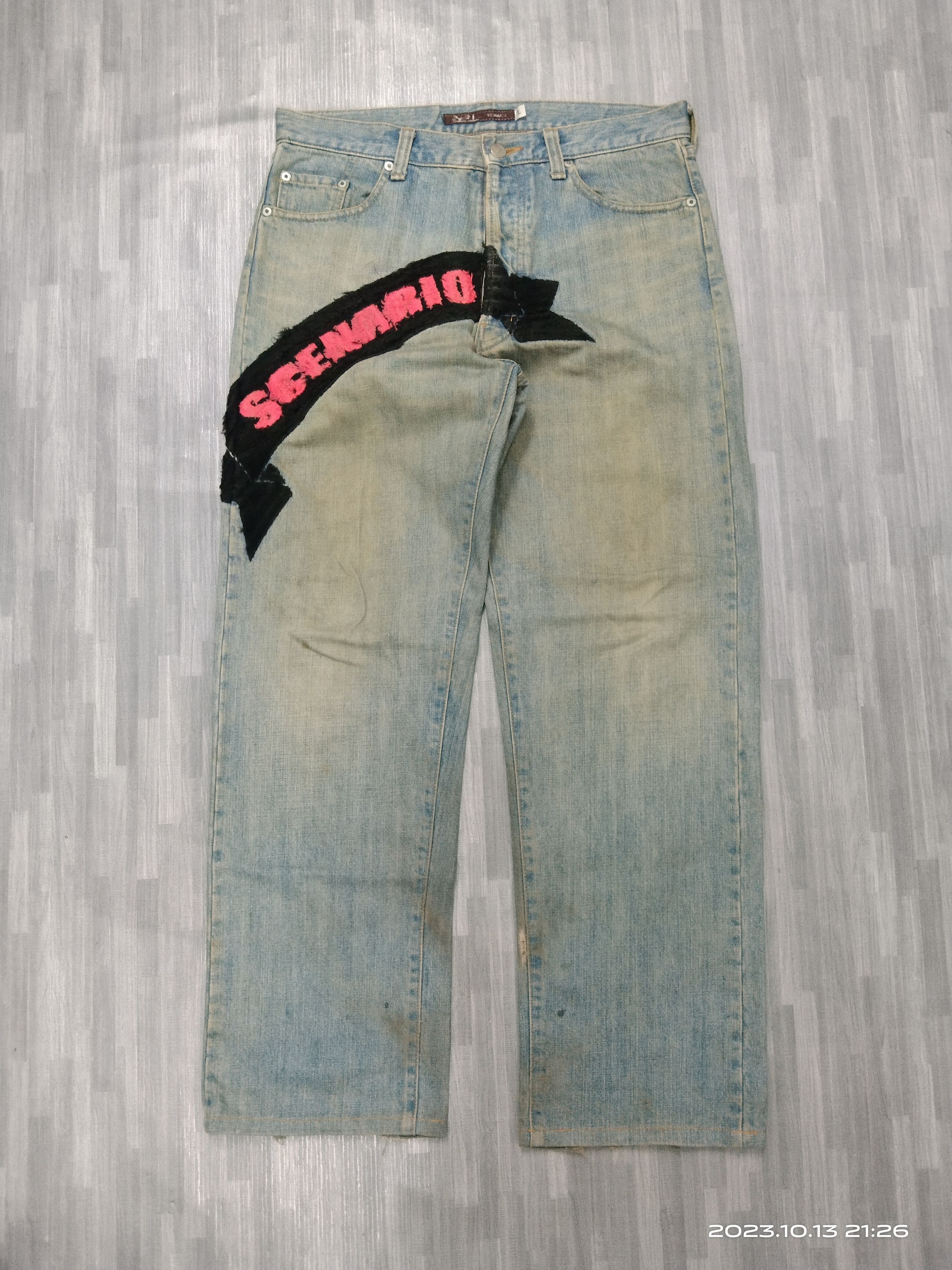 Japanese Brand SiCK SPELLOUT SCENARIO DENIM PANTS Size US 32 / EU 48 - 2 Thumbnail