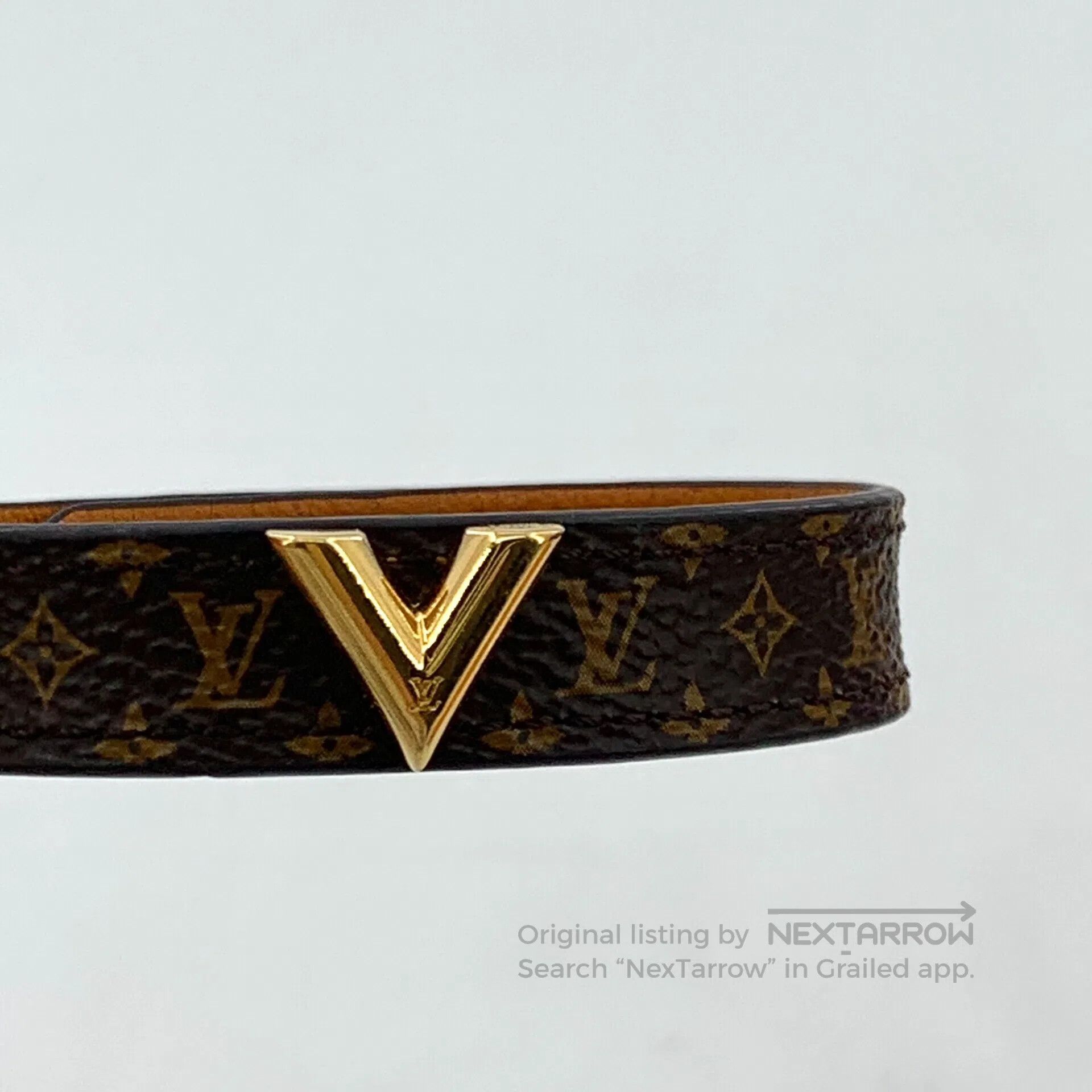 Louis Vuitton Louis Vuitton Dark Brown Logo Monogram Calfskin Bracelet| Size ONE SIZE - 4 Thumbnail