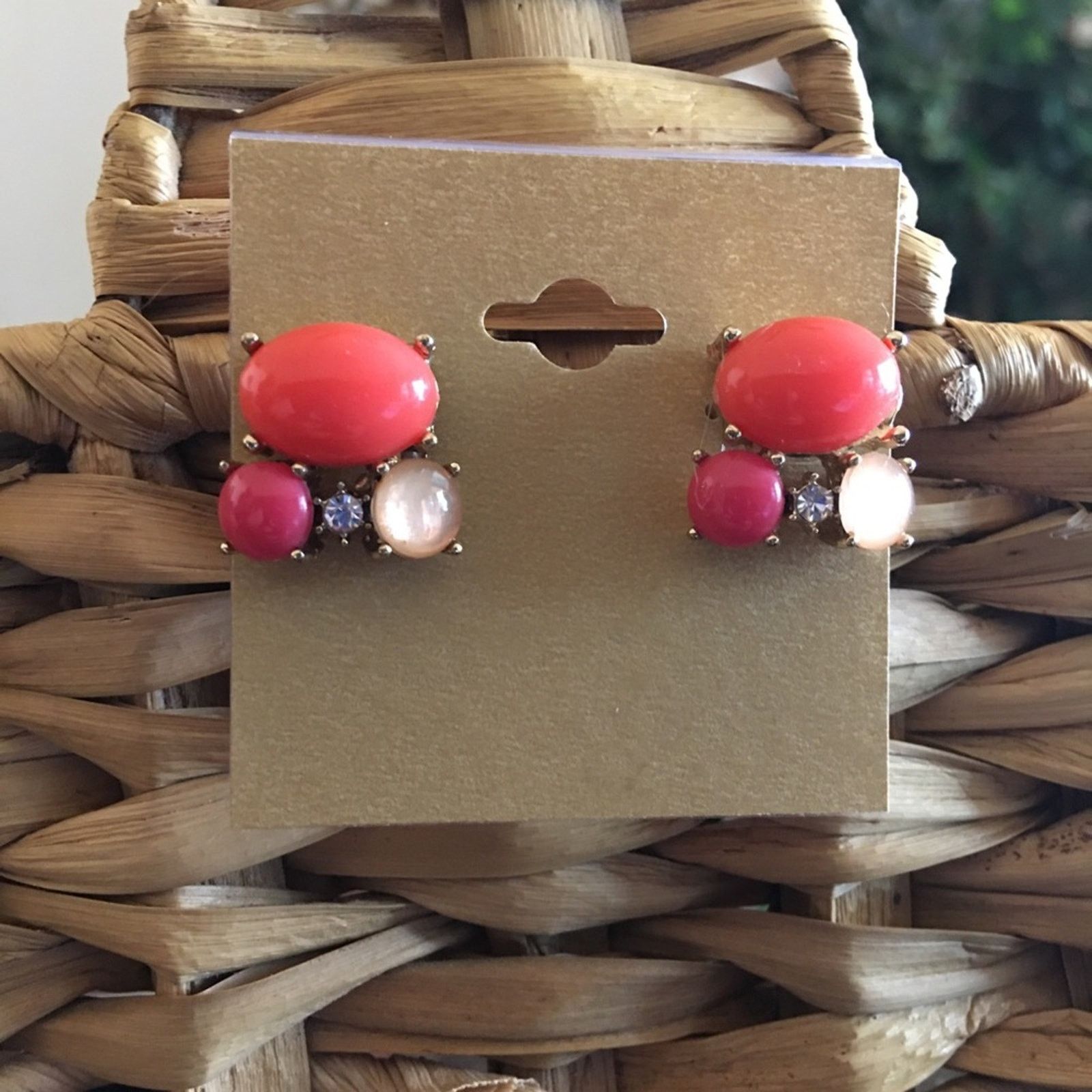 Vintage Vintage repurpose cabochon glass pierced earrings Size ONE SIZE - 1 Thumbnail