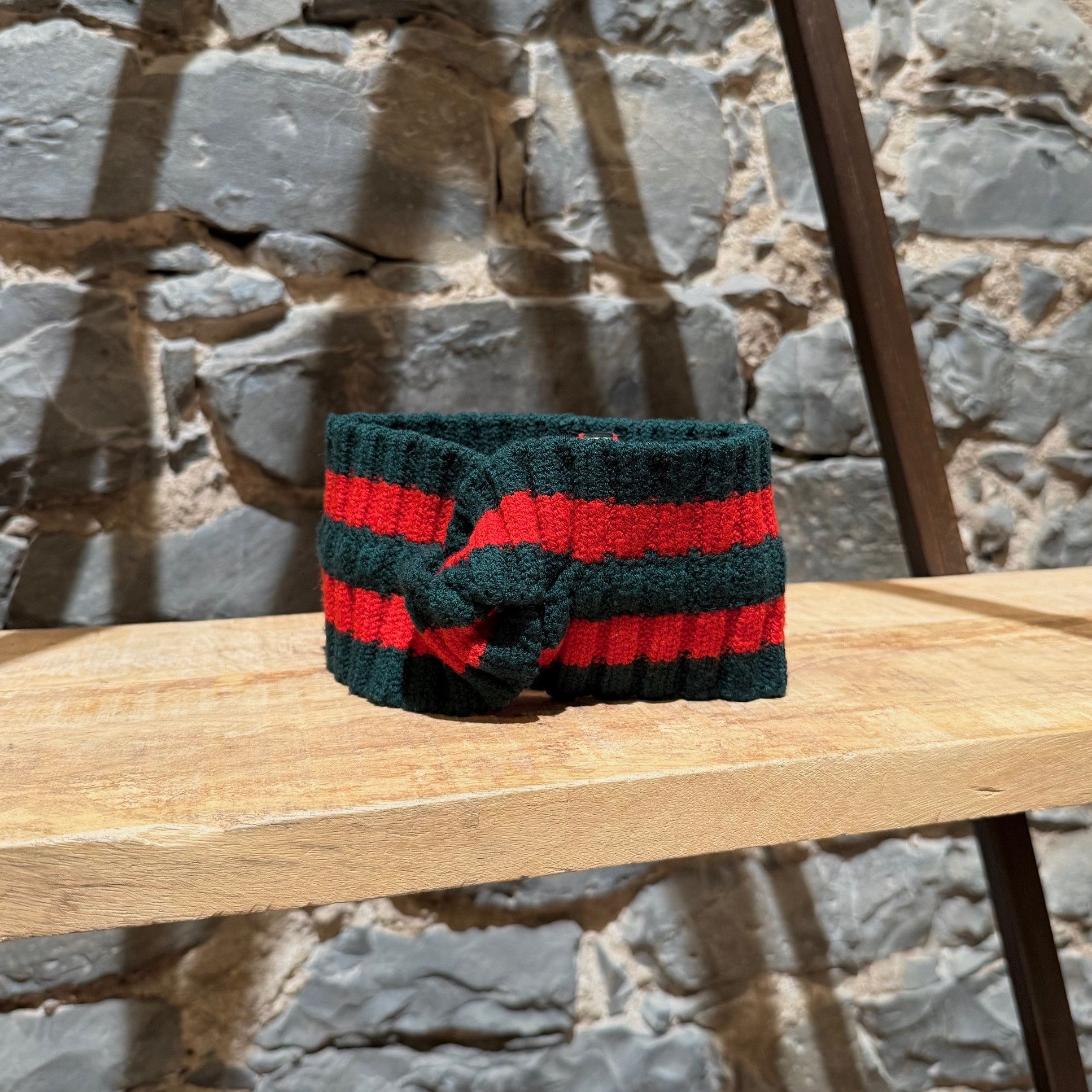 Gucci Gucci Green Red Web Knit Headband Size ONE SIZE - 2 Thumbnail
