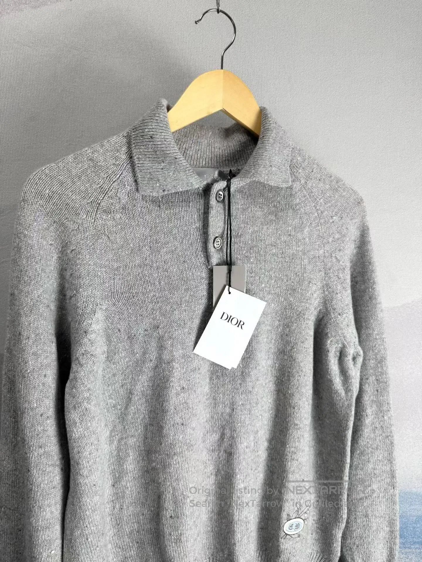 Dior Dior Gray Cartoon Embroidery Cashmere Polo. Size US S / EU 44-46 / 1 - 3 Thumbnail