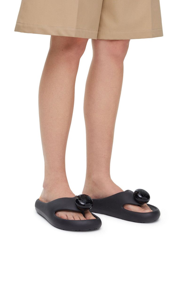 Loewe o1in1g0426 Pebble Thong Slides in Black Size US 7 / IT 37 - 2 Thumbnail
