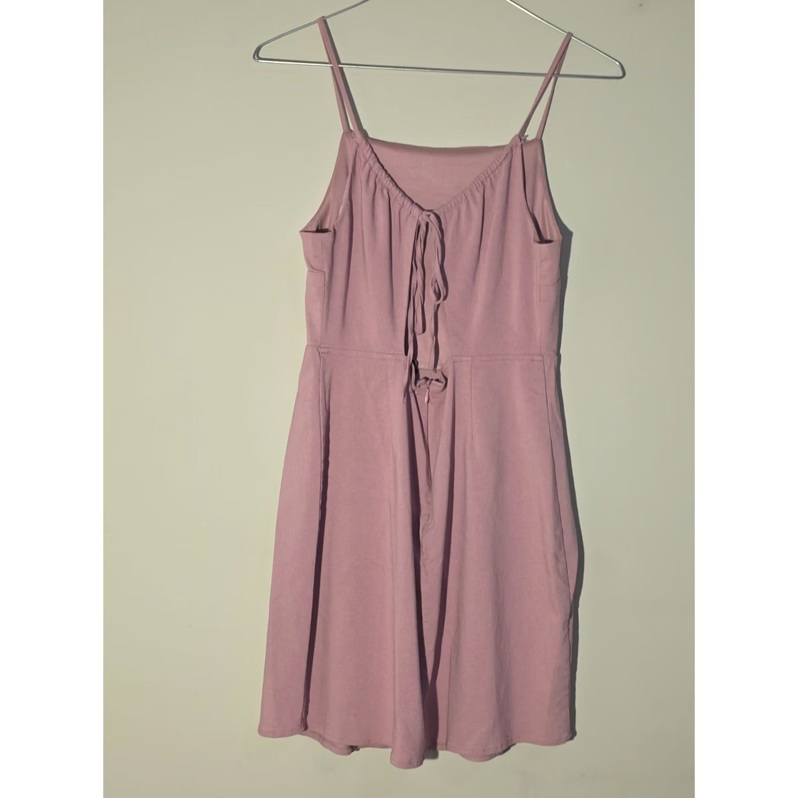 Forever 21 Forever 21 Mini Dress Women's M Mauve Pink Sleeveless Back Tie Cut Out Square Neck Casual Party/Cocktail Summer Spring Womens Mens Girls Size M / US 6-8 / IT 42-44 - 4 Thumbnail