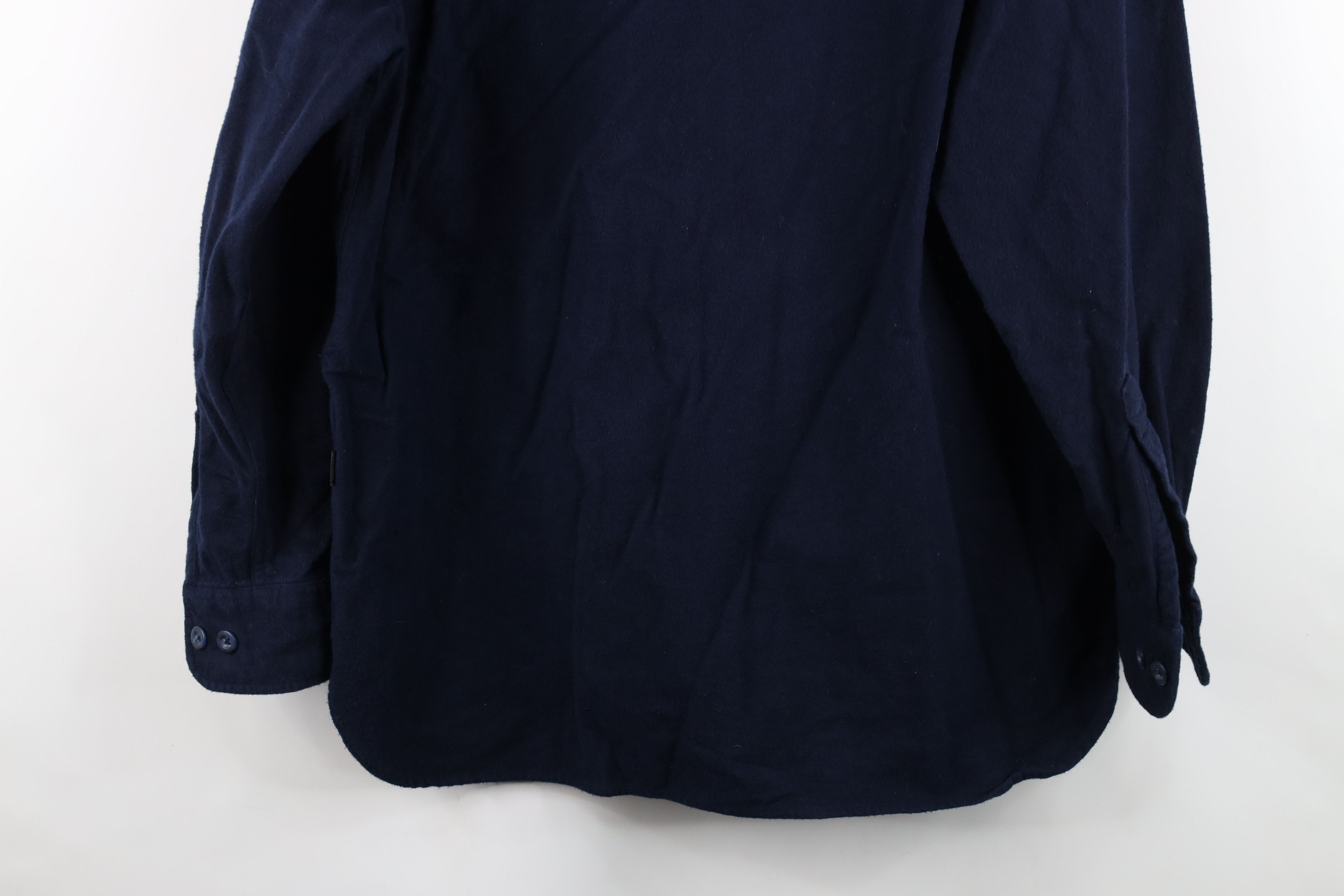 Cabelas Vintage Cabelas Chamois Collared Button Shirt Navy Blue Size US L / EU 52-54 / 3 - 14 Thumbnail