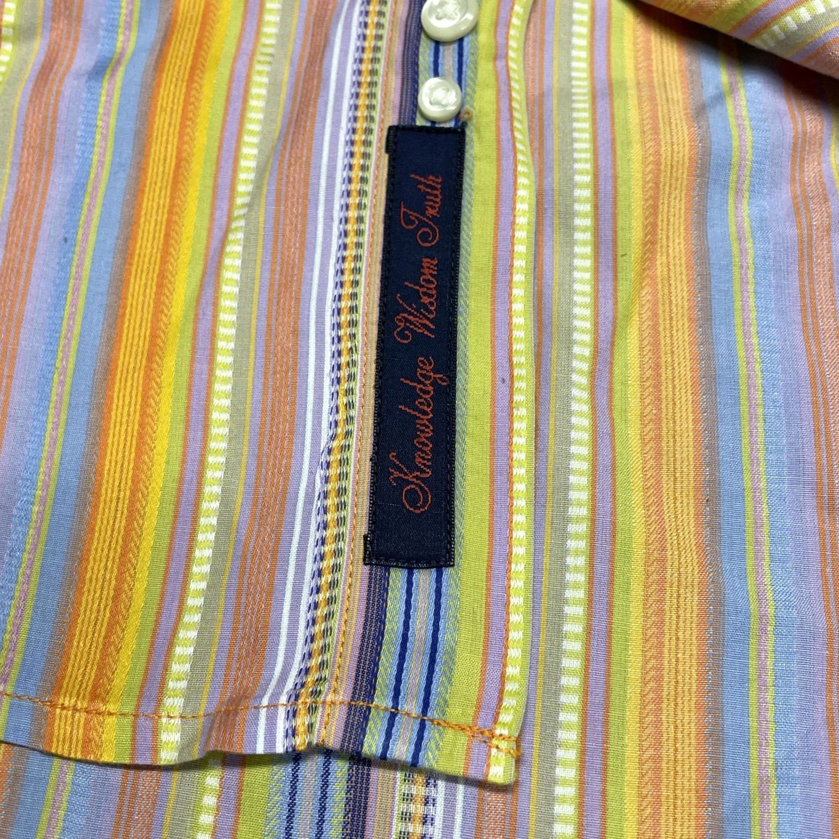 Robert Graham Robert Graham Shirt Mens L Multicolor Stripe Long Sleeve Button Front Embroidered Casual Shirt Size 42R - 5 Thumbnail