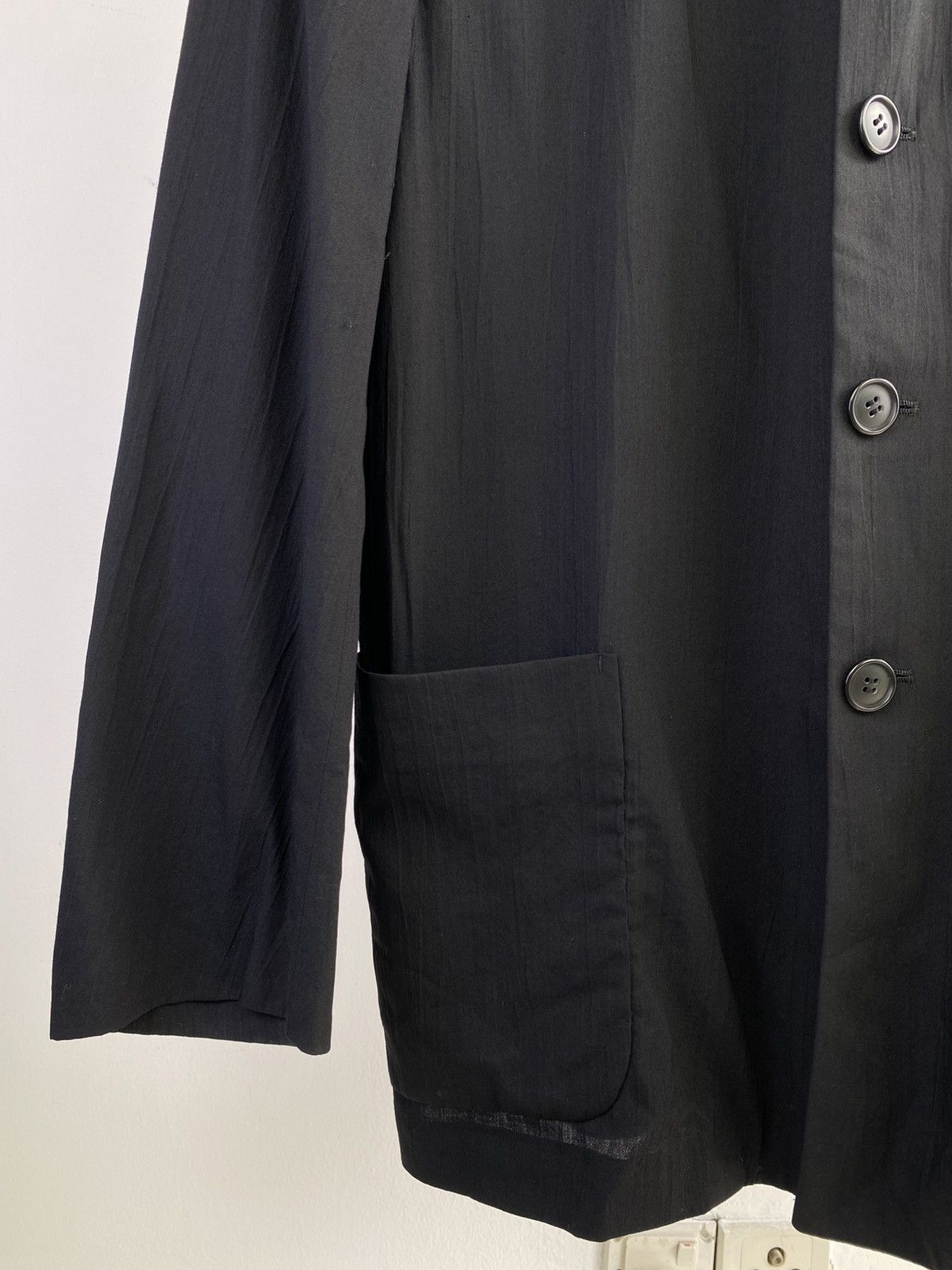 Japanese Brand 2000’s Kazukata Kato Rayon Blend Tripe Button Jacket Size US L / EU 52-54 / 3 - 3 Thumbnail