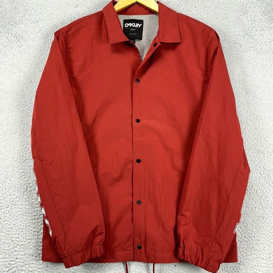 Oakley Oakley Snap Jacket Mens Medium Red Graphic Lined Button Up Collared Jacket Outer Size US M / EU 48-50 / 2 - 5 Thumbnail