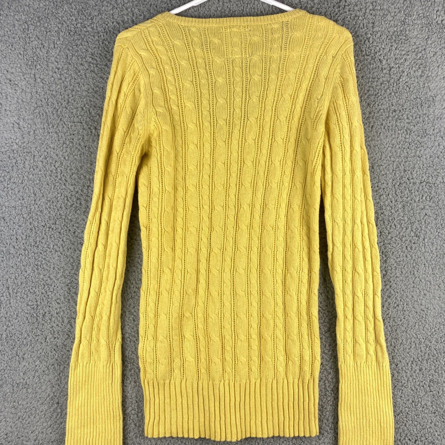 American Eagle Outfitters American Eagle Women's Sweater Long Sleeve V-Neck Pullover XL Yellow Knit Fall Casual Size XL / US 12-14 / IT 48-50 - 7 Thumbnail