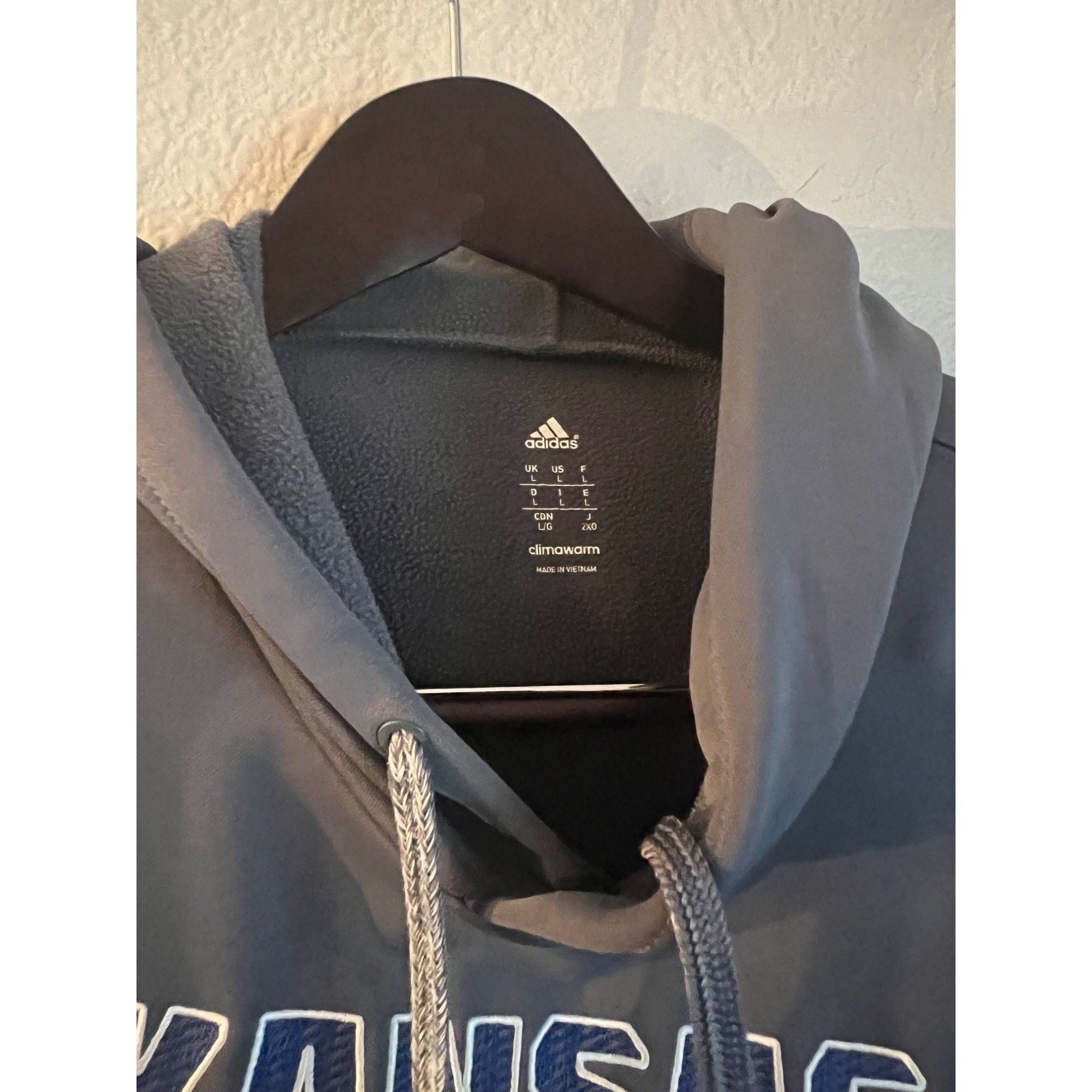 Adidas Adidas Kansas Jayhawks Fleece Pullover Hoodie - Size L Size US L / EU 52-54 / 3 - 2 Thumbnail