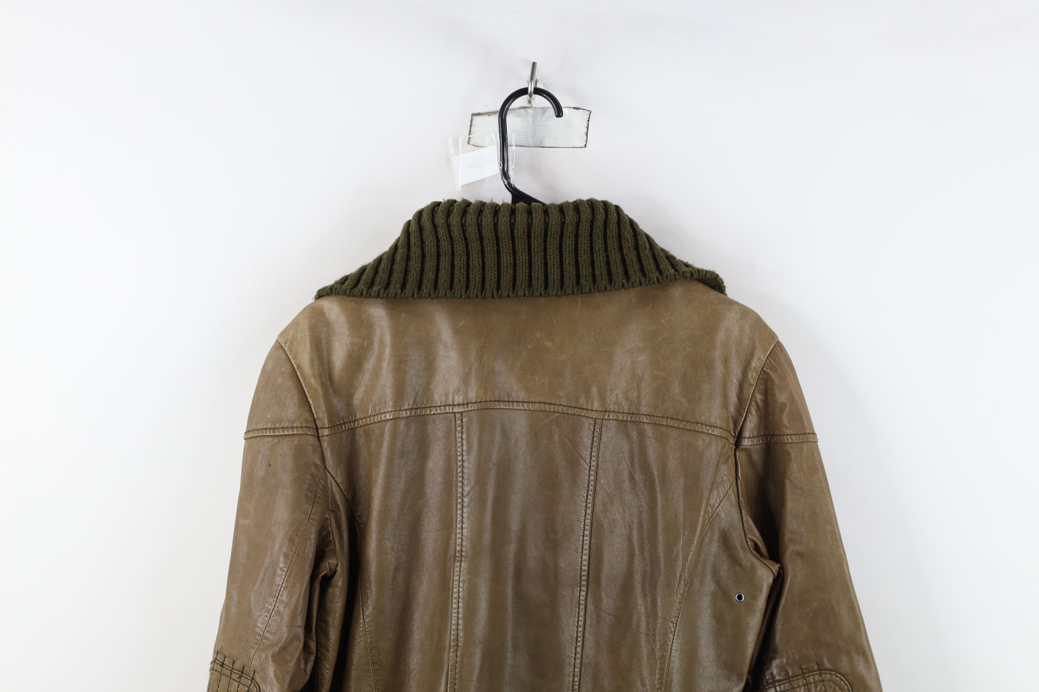 Eddie Bauer Vintage Eddie Bauer Leather Full Zip Bomber Jacket Breen Size L / US 10 / IT 46 - 14 Thumbnail