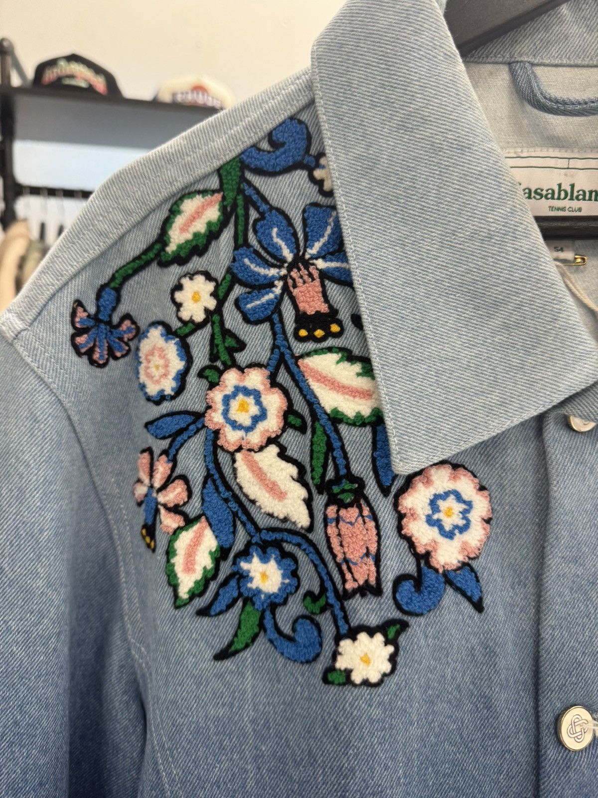 Casablanca CASABLANCA Embroidered Floral Washed Denim Jacket Size US M / EU 48-50 / 2 - 9 Thumbnail