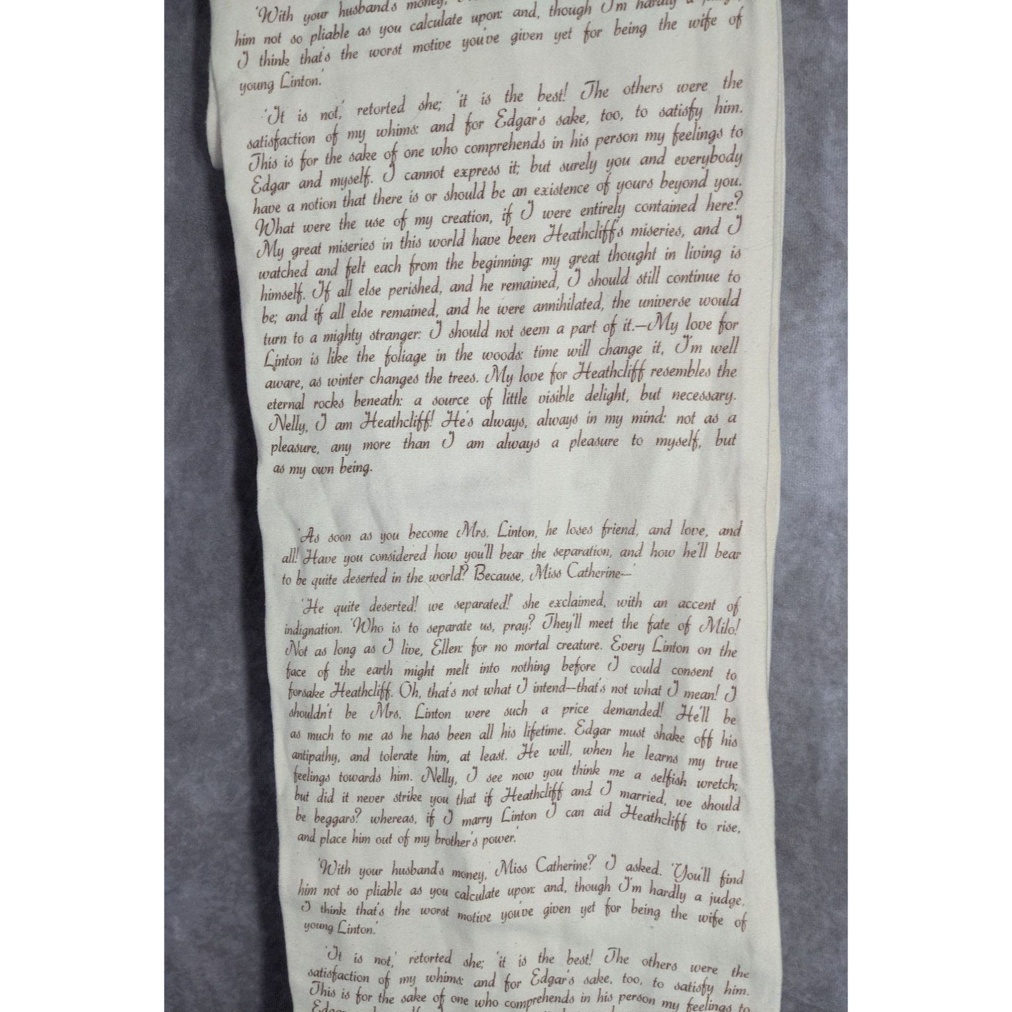 Other Wuthering Heights Literary Infinity Scarf Beige & Brown Text Size ONE SIZE - 5 Thumbnail