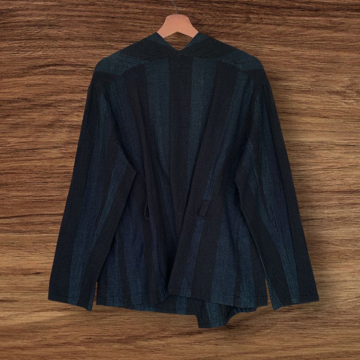 Issey Miyake ISSEY MIYAKE PLANTATION INDIGO MINIMALIST STRIPED COAT Size US M / EU 48-50 / 2 - 4 Thumbnail