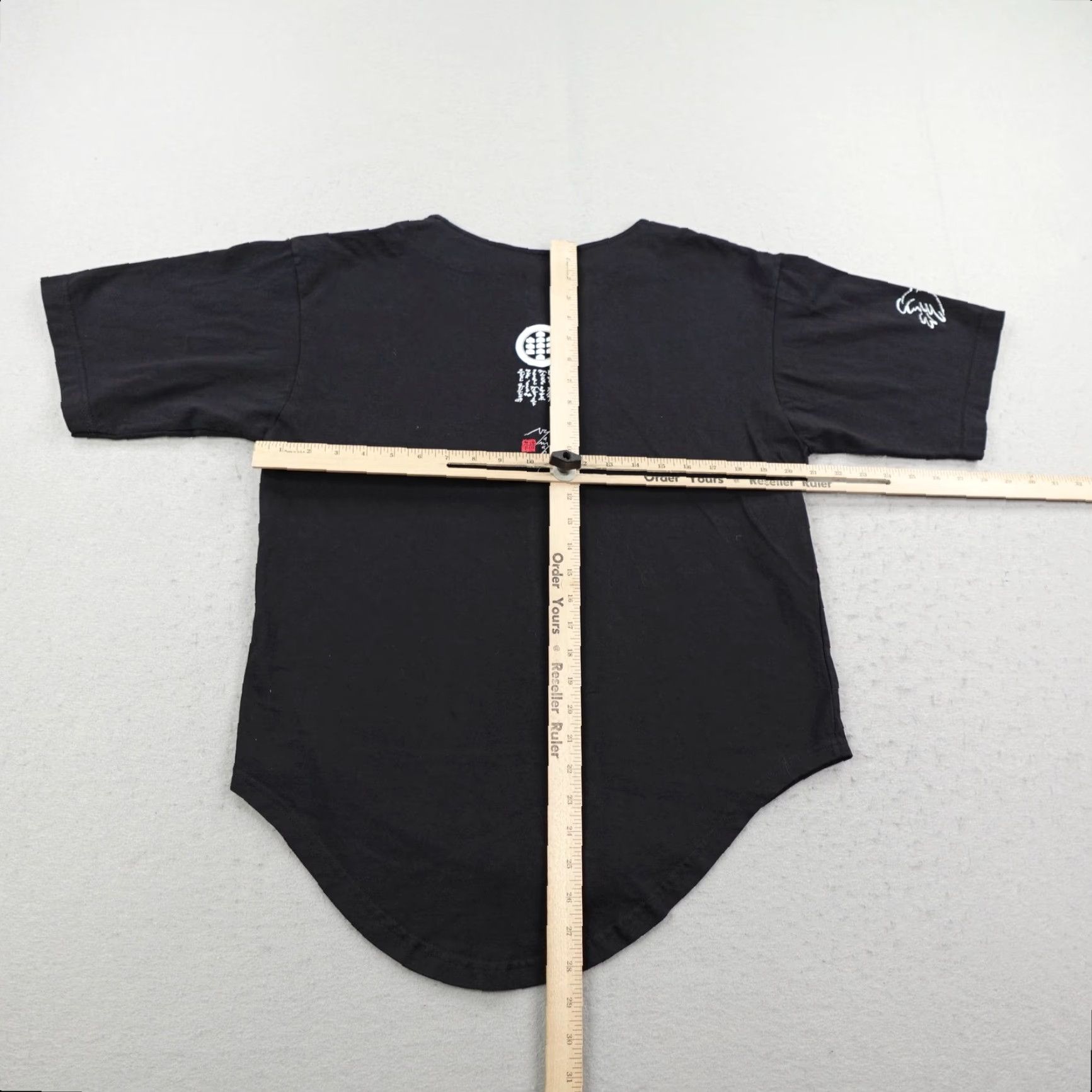 Vintage VINTAGE Murina Button-Up Shirt Medium Black Graphic Print Kanji Peace Dove 90s Mens Size US M / EU 48-50 / 2 - 4 Thumbnail