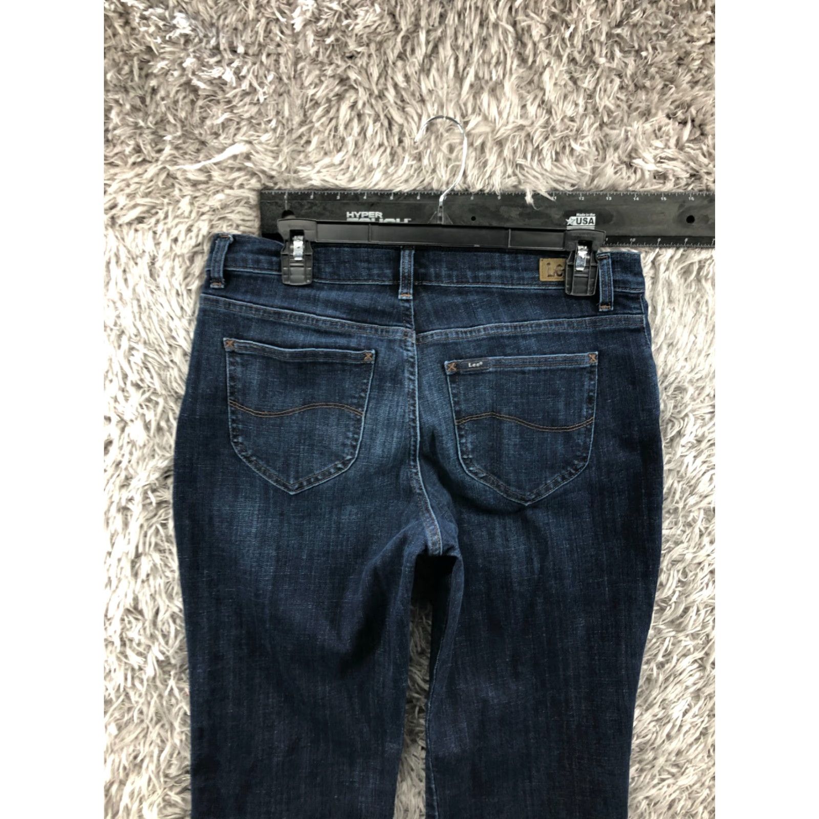 Lee Lee Jeans Size 12 Short Relaxed Straight Denim Blue 5-Pocket Womens Classic Fit Modern Series Size 34" / US 12 / IT 48 - 6 Thumbnail