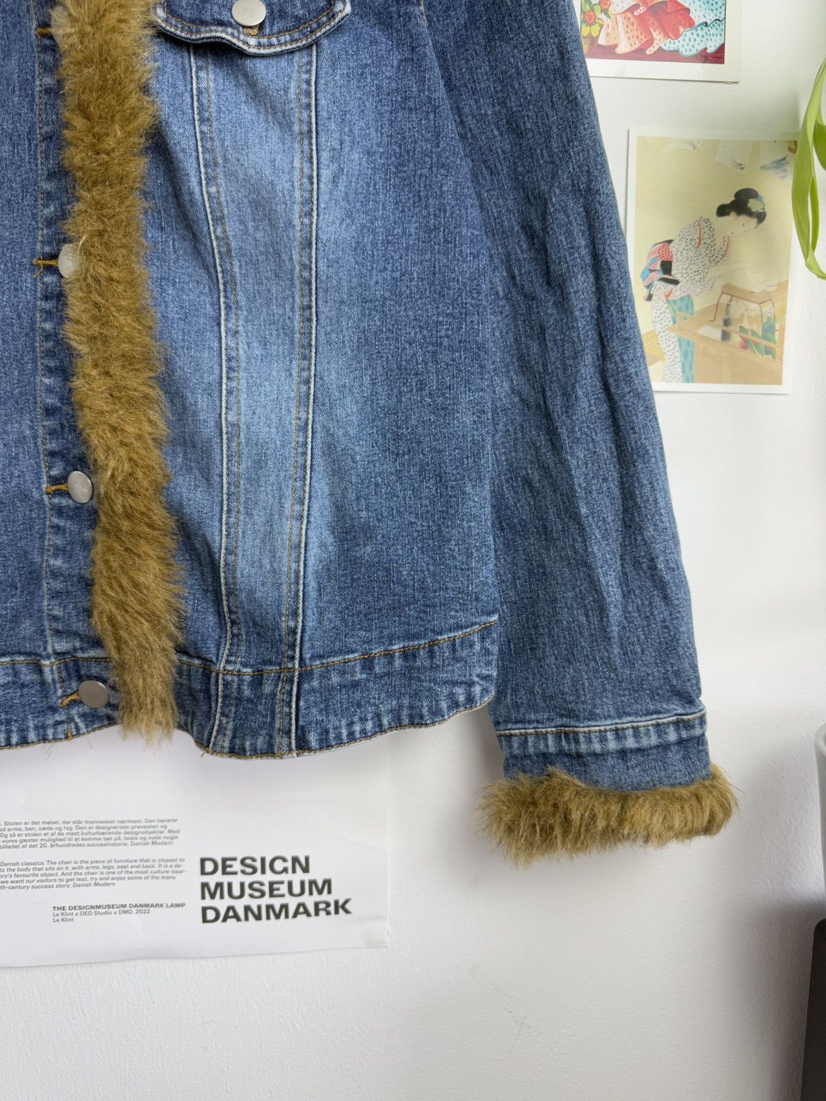 Japanese Brand y2k Faux Fur cropped denim penny lane afghan coat jacket S Size S / US 4 / IT 40 - 5 Thumbnail