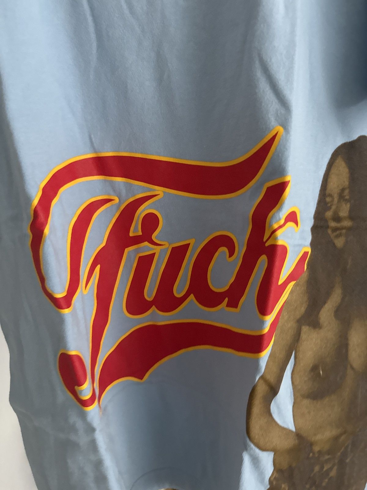 Supreme Supreme Hysteric Glamour Fuck t shirt baby blue size Large 