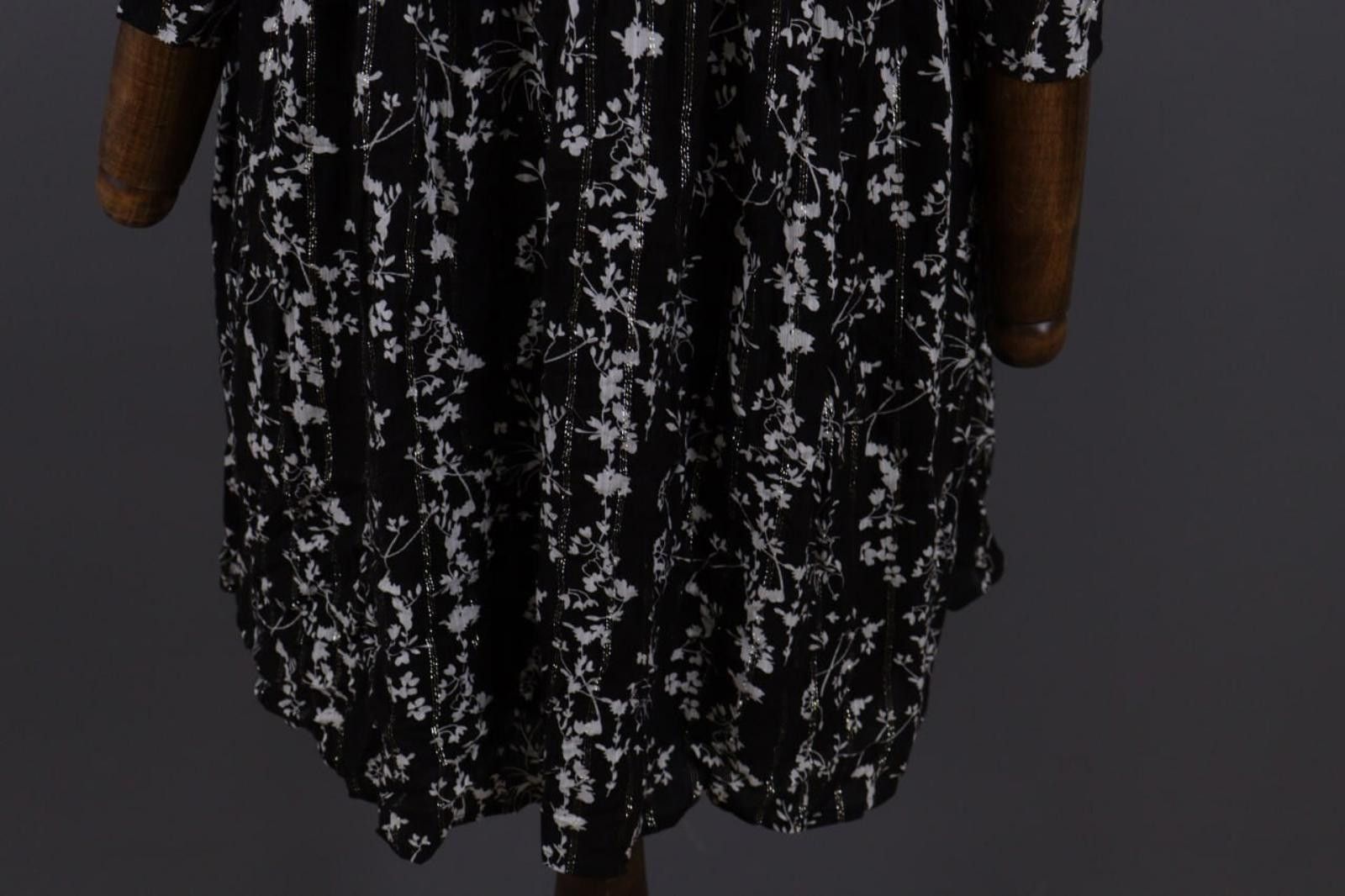 Wilkes Bashford BA&SH Frezza Noir Lady Dress Black Floral Blouson Dress Sz 2 Size XS / US 0-2 / IT 36-38 - 9 Thumbnail