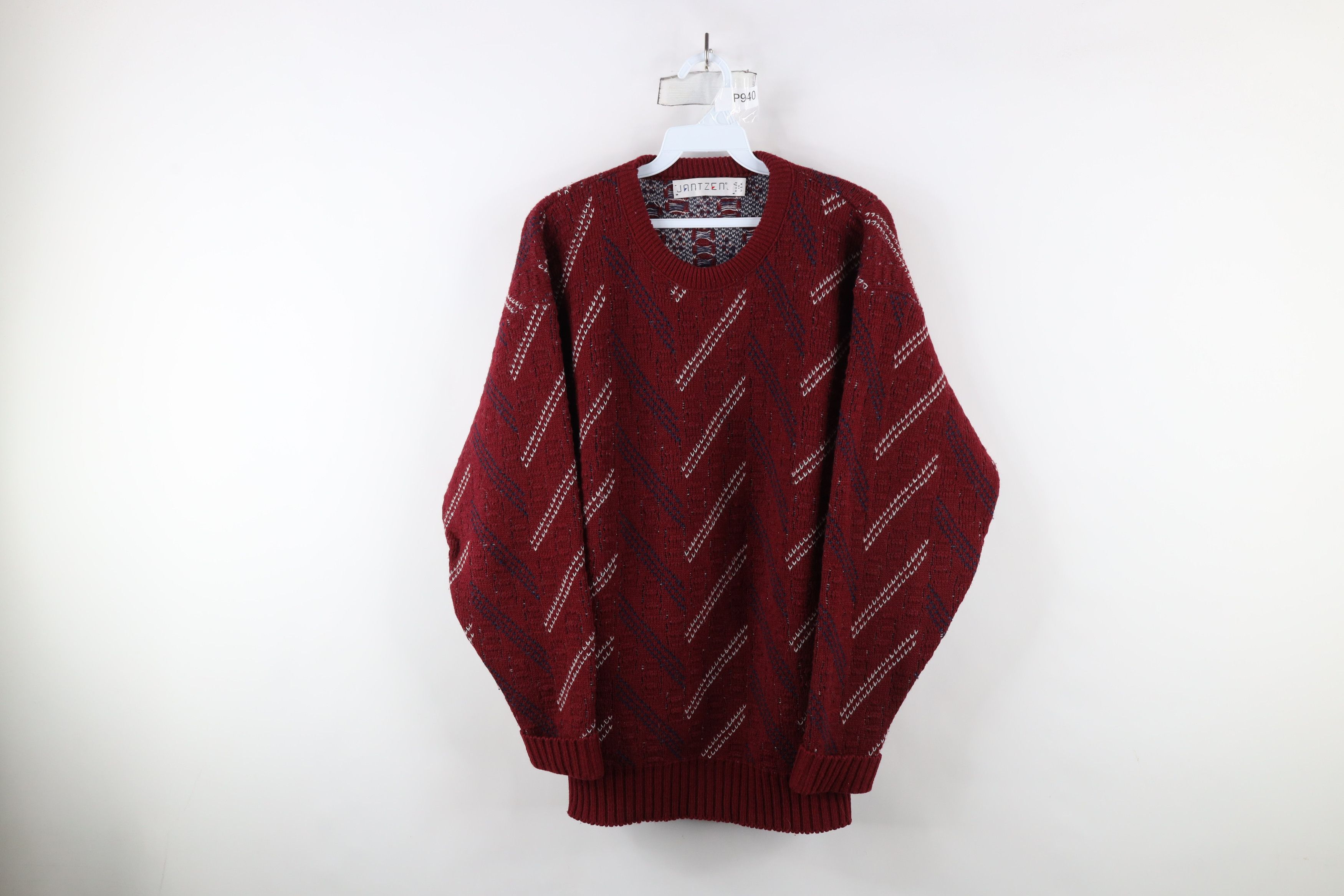 Vintage Vintage 90s Coogi Style Geometric Thick Knit Sweater USA Size US L / EU 52-54 / 3 - 1 Thumbnail