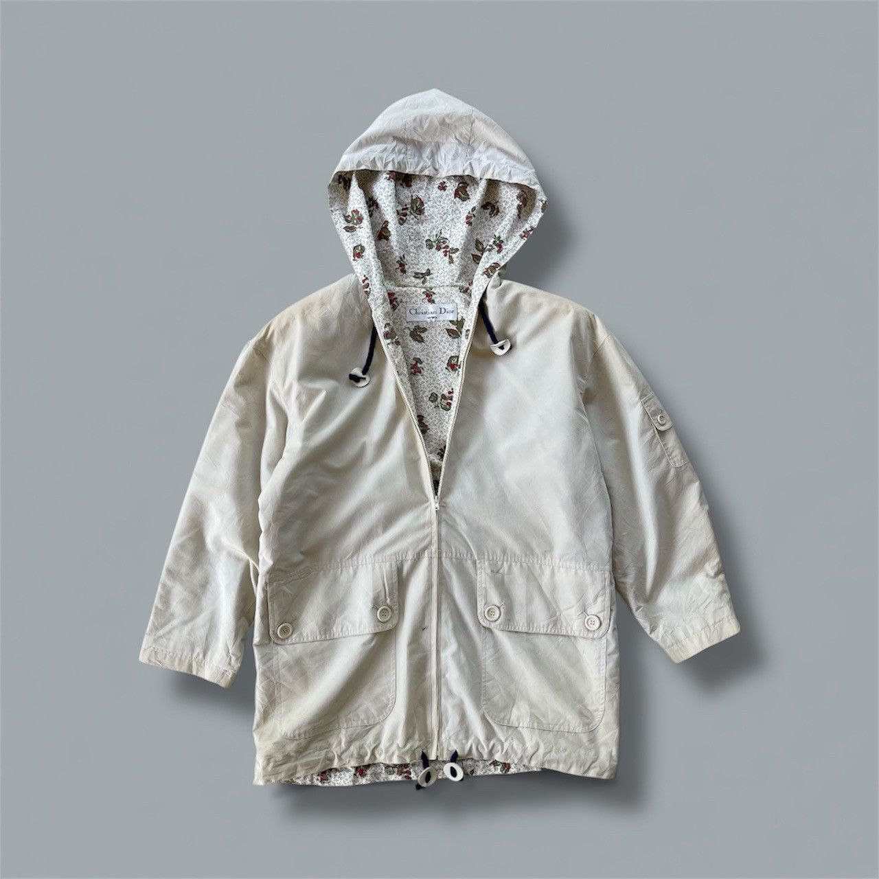 Christian Dior Monsieur 🔥Vintage Christian Dior Flora Full Print Lining Hood Jacket Size M / US 6-8 / IT 42-44 - 2 Thumbnail