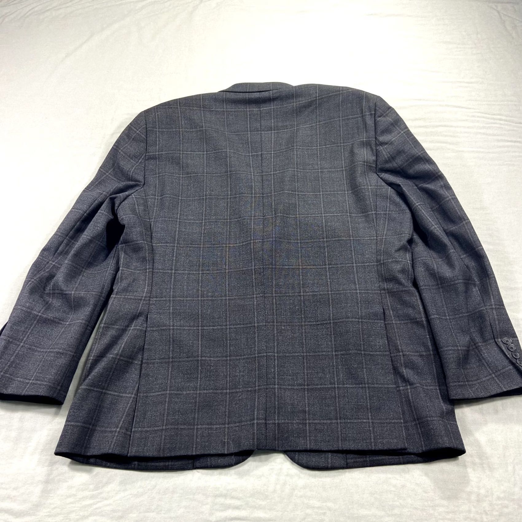Pronto Uomo Pronto Uomo Platinum Blazer Jacket Mens 46L Gray Wool Check Suit Sport Coat Size 46R - 2 Thumbnail