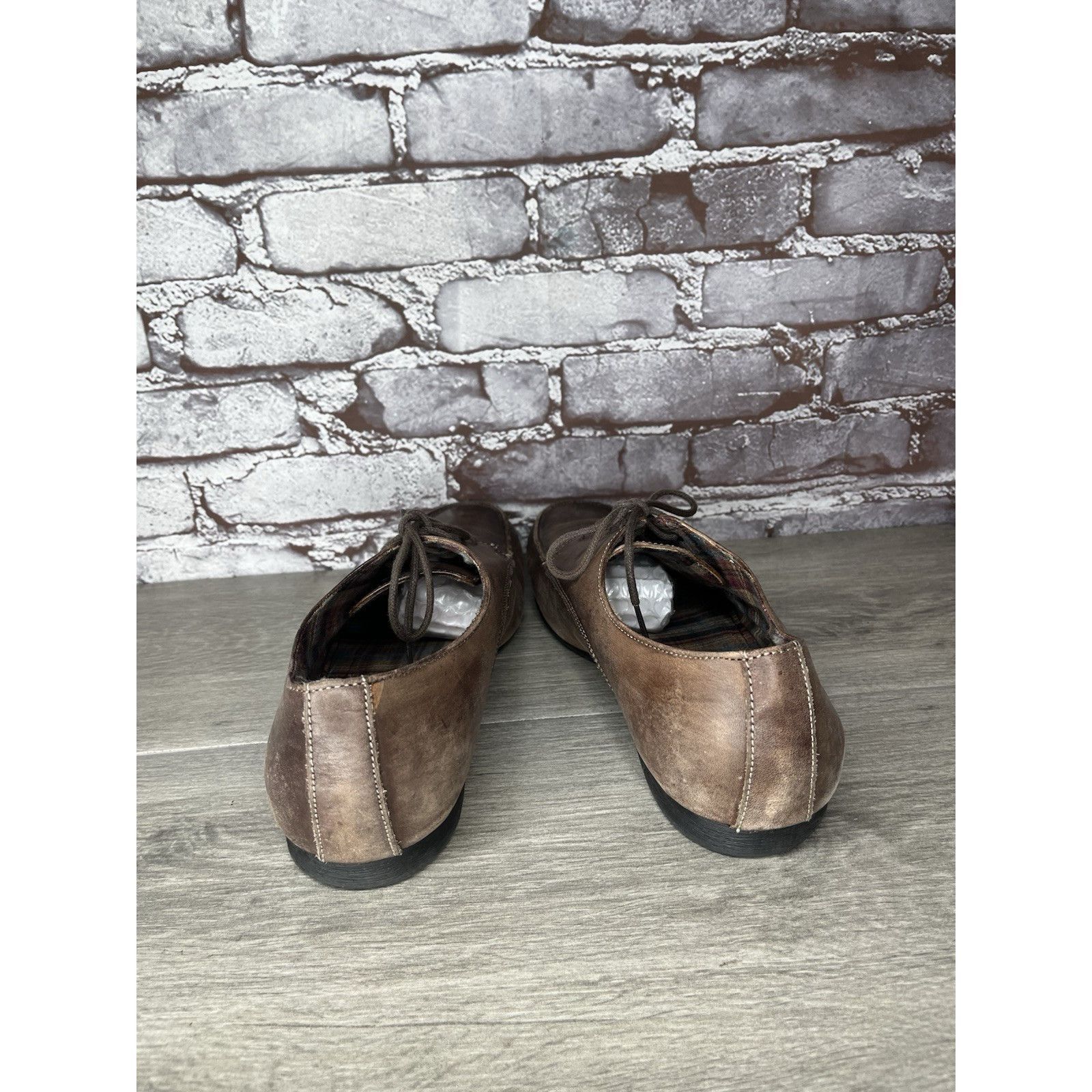 Bed Stu Bed Stu Distressed Brown Oiled Leather Lace Derby Oxfords Me Size US 10.5 / EU 43-44 - 6 Thumbnail