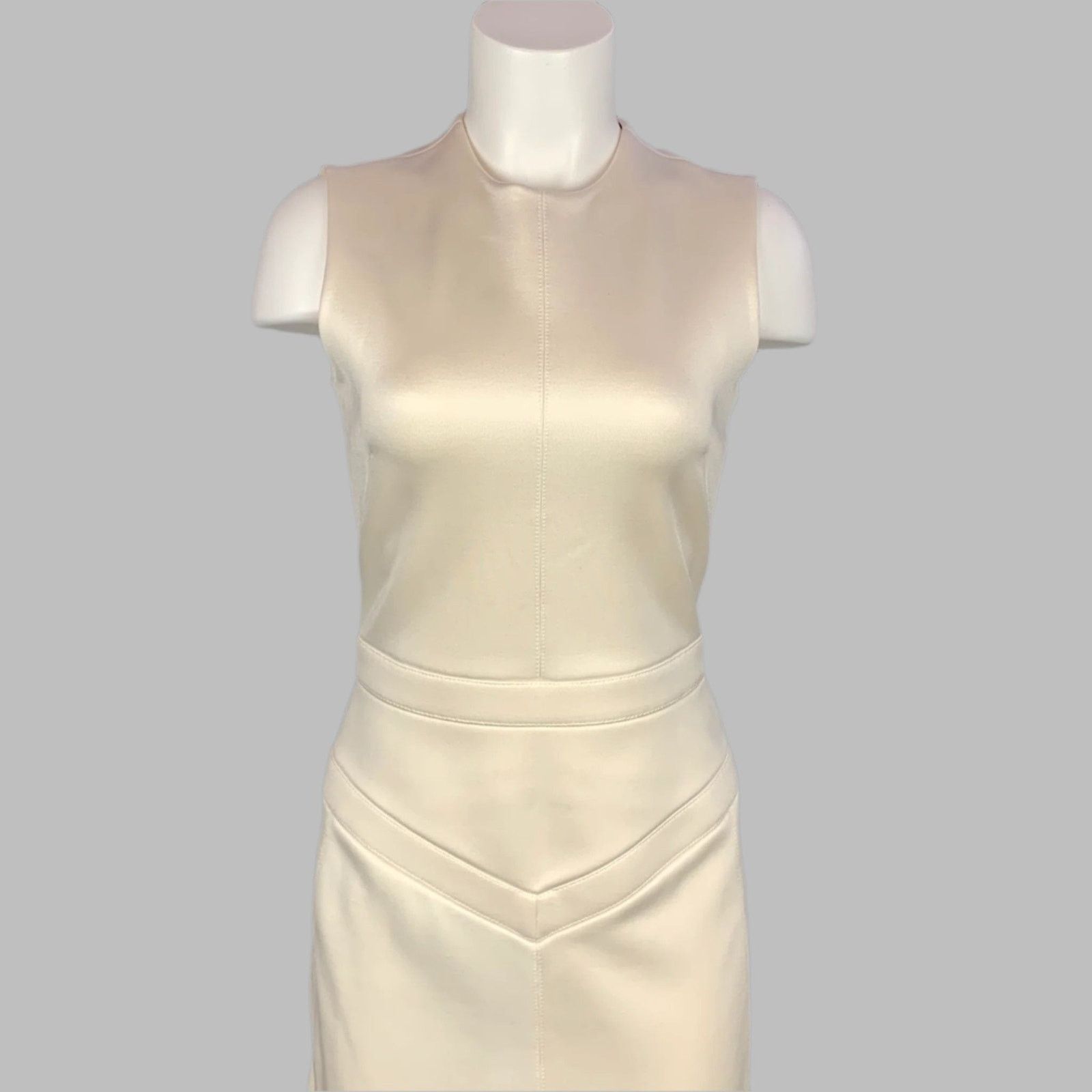 Louis Vuitton Beige Ecru Wool Blend Ruffled Fitted Cocktail Dress Size S / US 4 / IT 40 - 3 Thumbnail