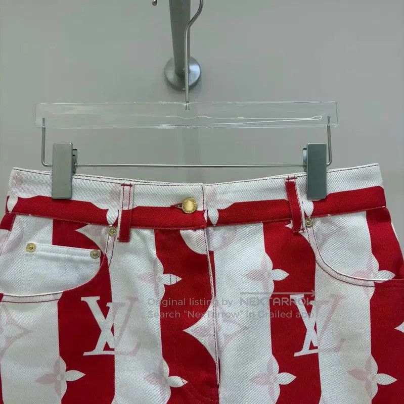 Other Louis Vuitton Red Monogram Cotton Skirt . Size 23" - 3 Thumbnail