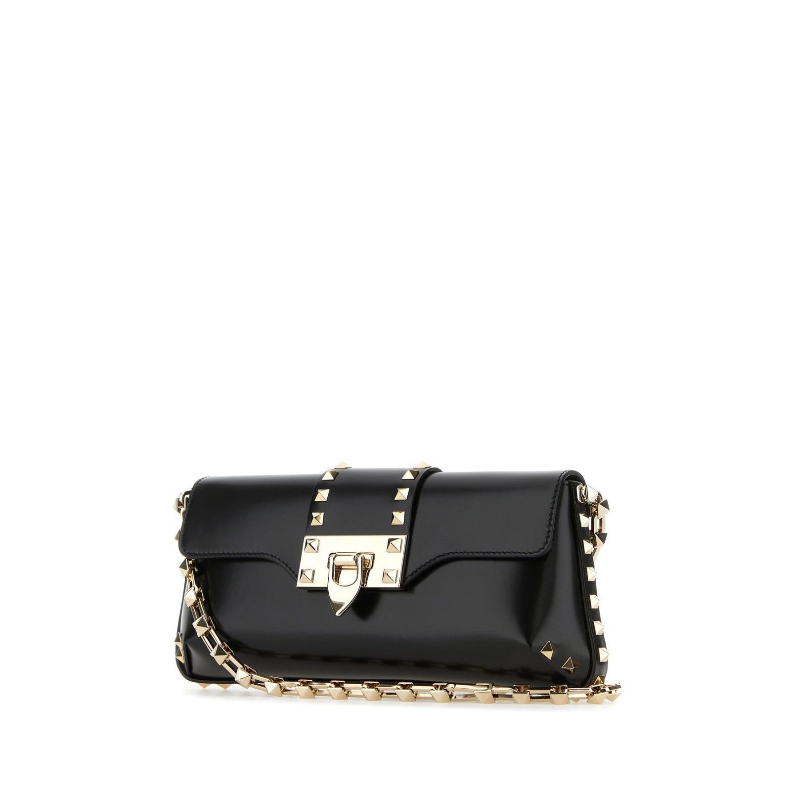 Valentino VALENTINO GARAVANI Rockstud Spike Black Smooth Leather Shoul Size ONE SIZE - 2 Thumbnail