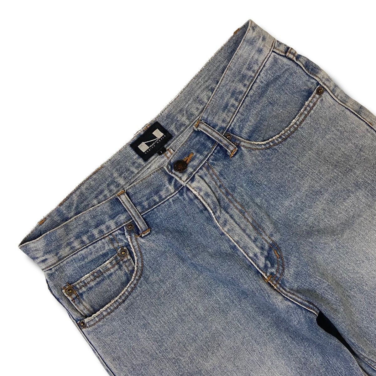 Japanese Brand Nylaus Crew Design Works Distressed Denim Shorts Size US 29 - 1 Thumbnail