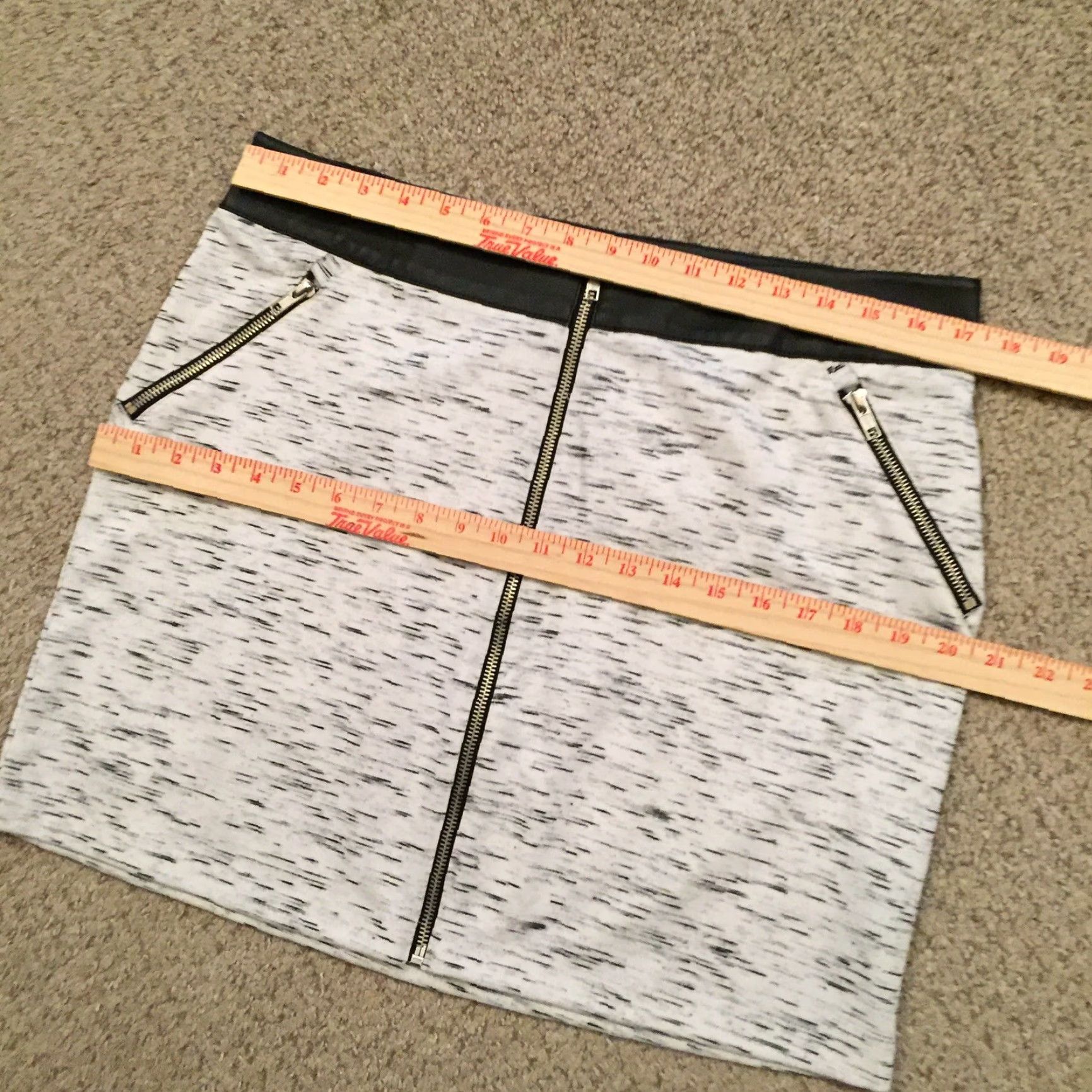 Vintage Rock & Republic Skirt L Women Short Pencil Gray Unlined Zipper Polyester Spandex Vintage: No Regular Size 36" / US 14 / IT 50 - 2 Thumbnail
