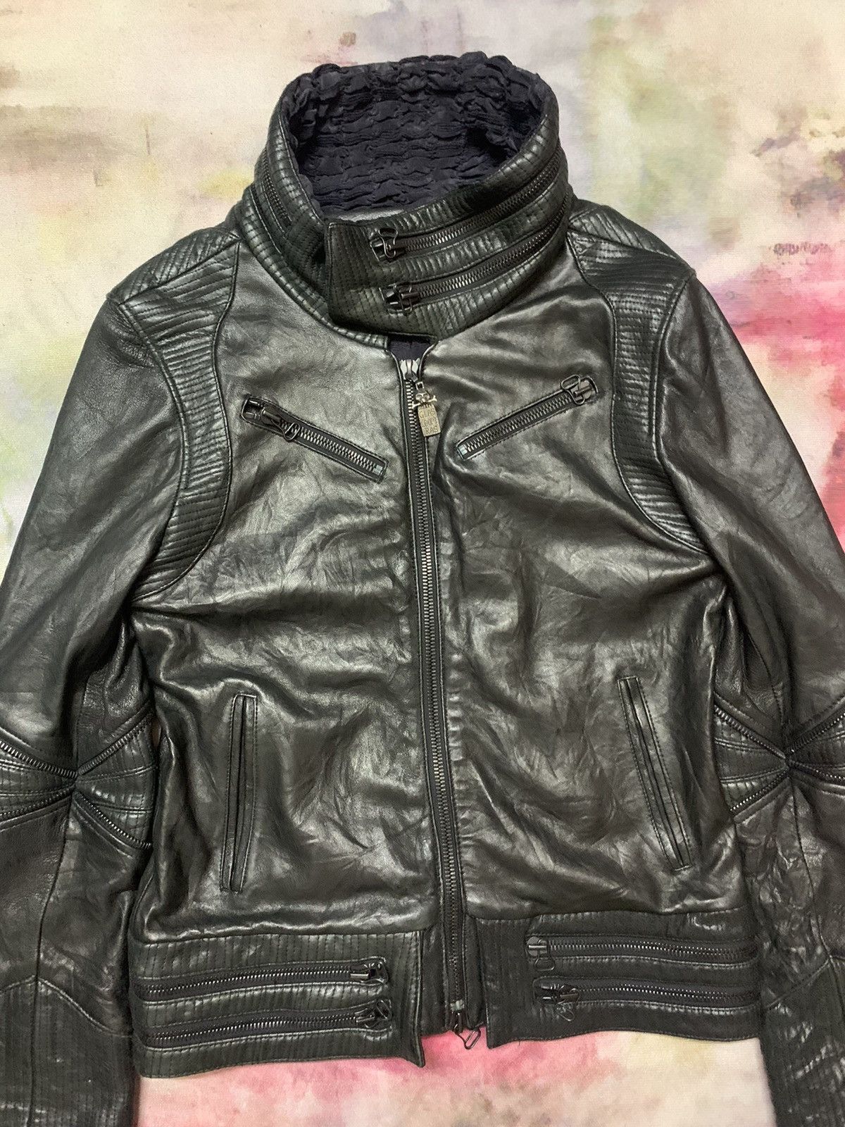 Tornado Mart Diamond Dogs x Cosa Nostra Cyberpunk Cropped Leather Biker Size US S / EU 44-46 / 1 - 4 Thumbnail