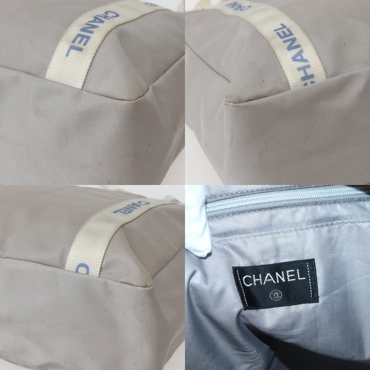 Chanel Chanel Tote Bag Nylon Gray Silver CC Size ONE SIZE - 6 Thumbnail