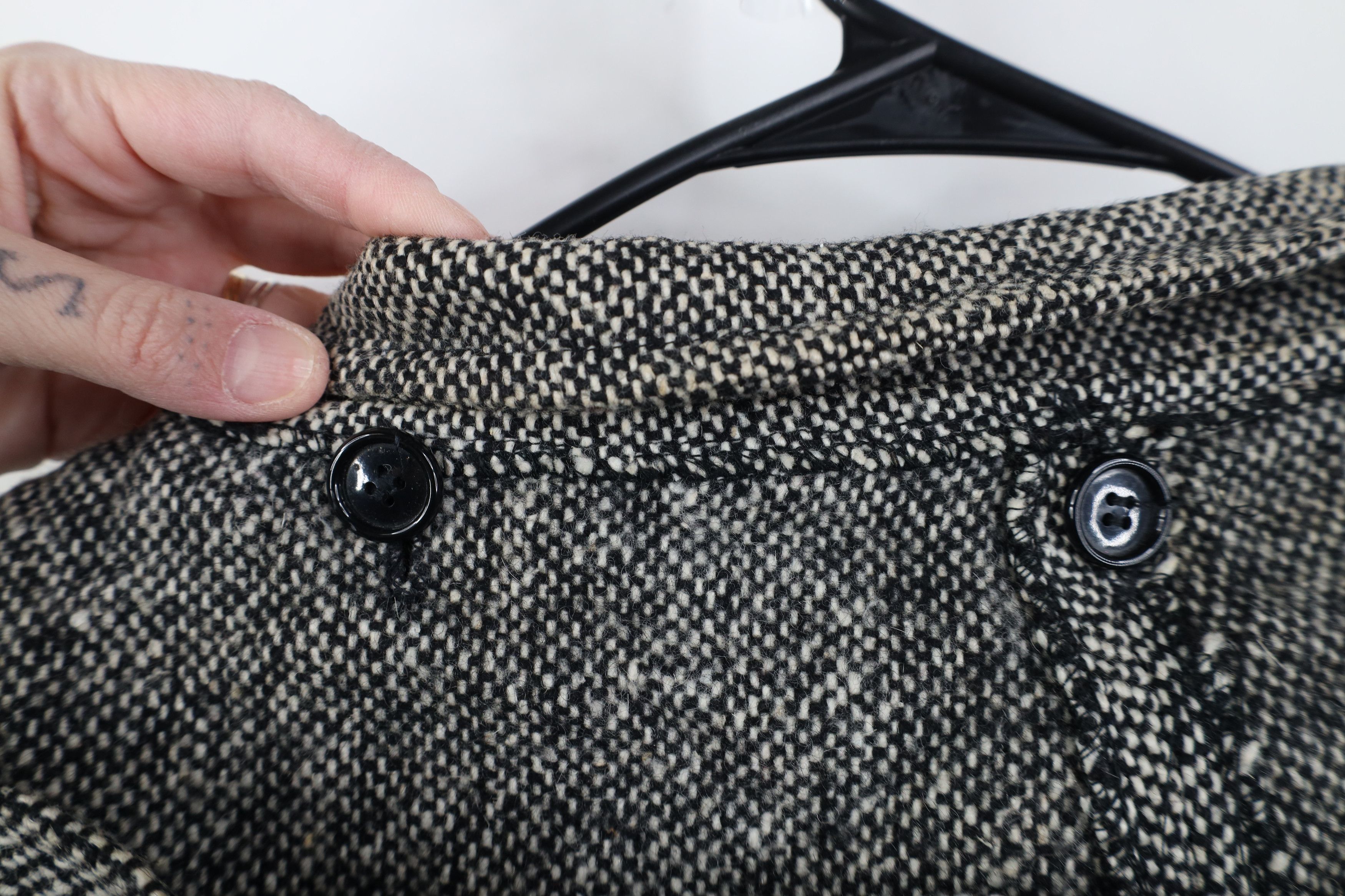 Vintage Vintage 90s Streetwear Wool Tweed Hooded Cape Jacket USA Size ONE SIZE - 10 Thumbnail