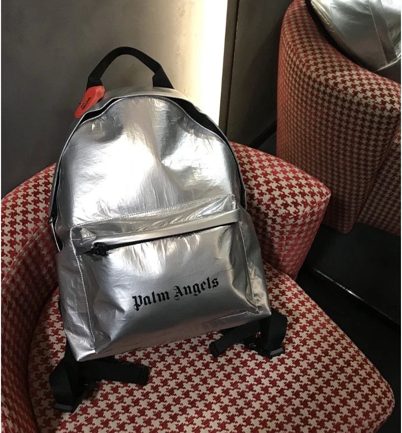 Palm Angels Palm Angels Silver Backpack w/ sensor tag clip Logo Size ONE SIZE - 11 Thumbnail