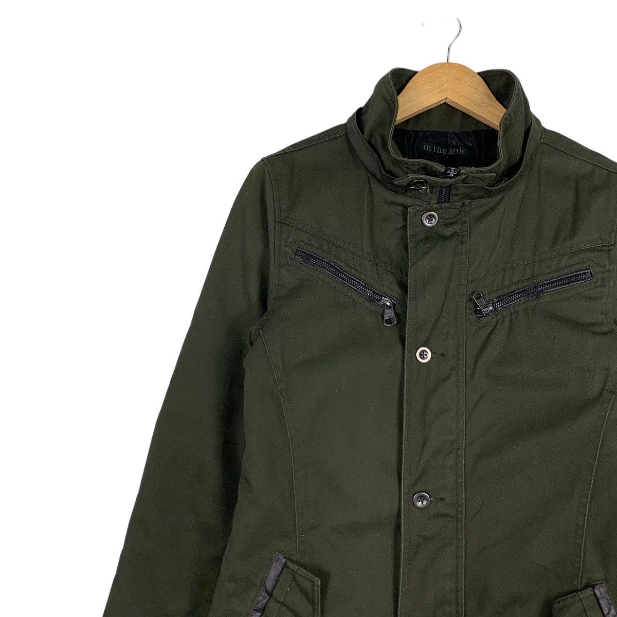 In The Attic IN THE ATTIC Turtleneck Four Pocket Green Jacket #1154-C53 Size US M / EU 48-50 / 2 - 3 Thumbnail