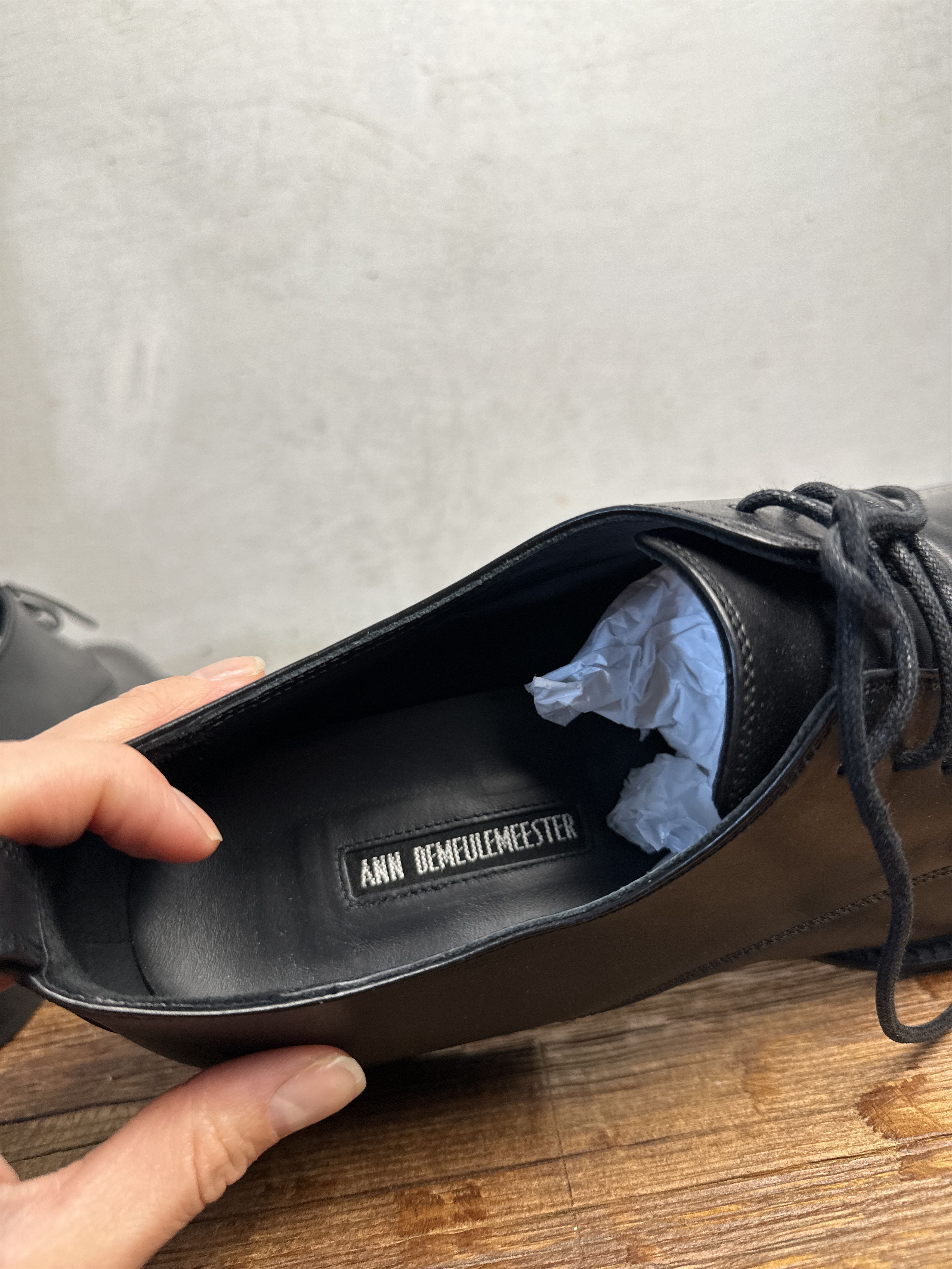 Ann Demeulemeester Ann demeulemeester Scarpe Derby Shoes in Pelle Nero Size US 11 / EU 44 - 6 Thumbnail