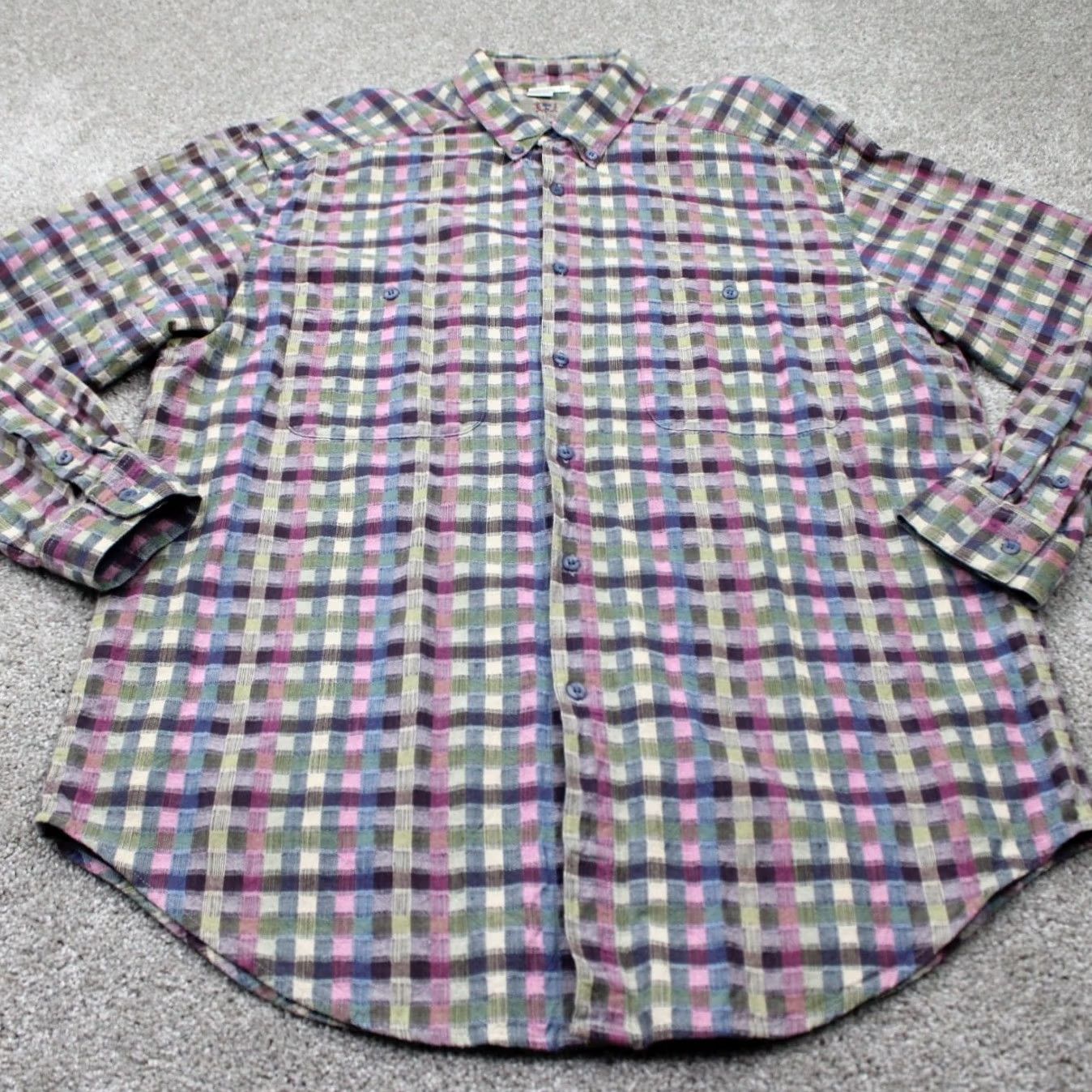 The Territory Ahead The Territory Ahead Shirt Mens Large Pink/Green/Blue Button-Down Long Sleeve Cotton Geometric Size US L / EU 52-54 / 3 - 2 Thumbnail