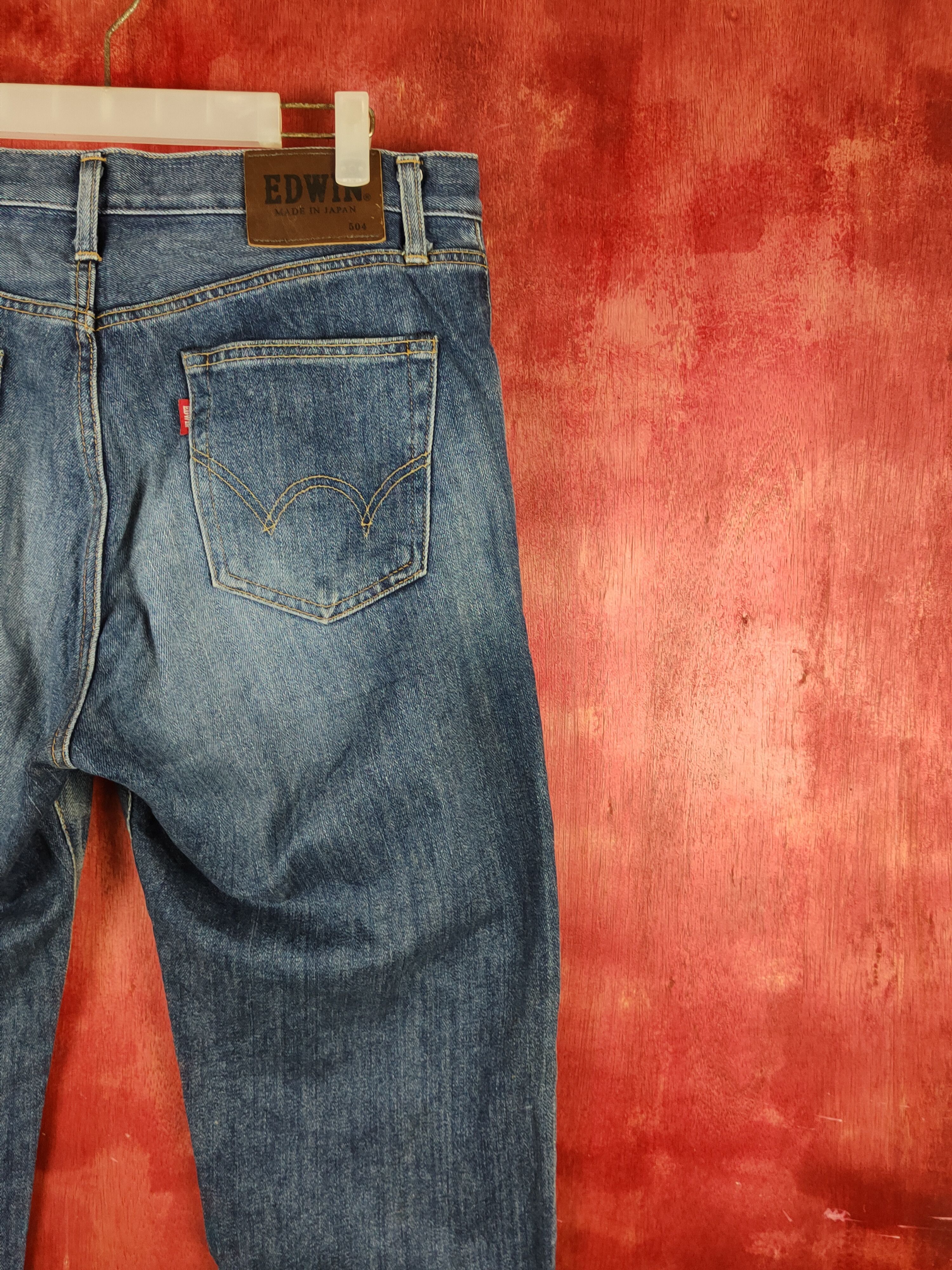Edwin Edwin Dark Blue Distressed Ripped Soft Jeans #S2206 Size US 33 - 13 Thumbnail