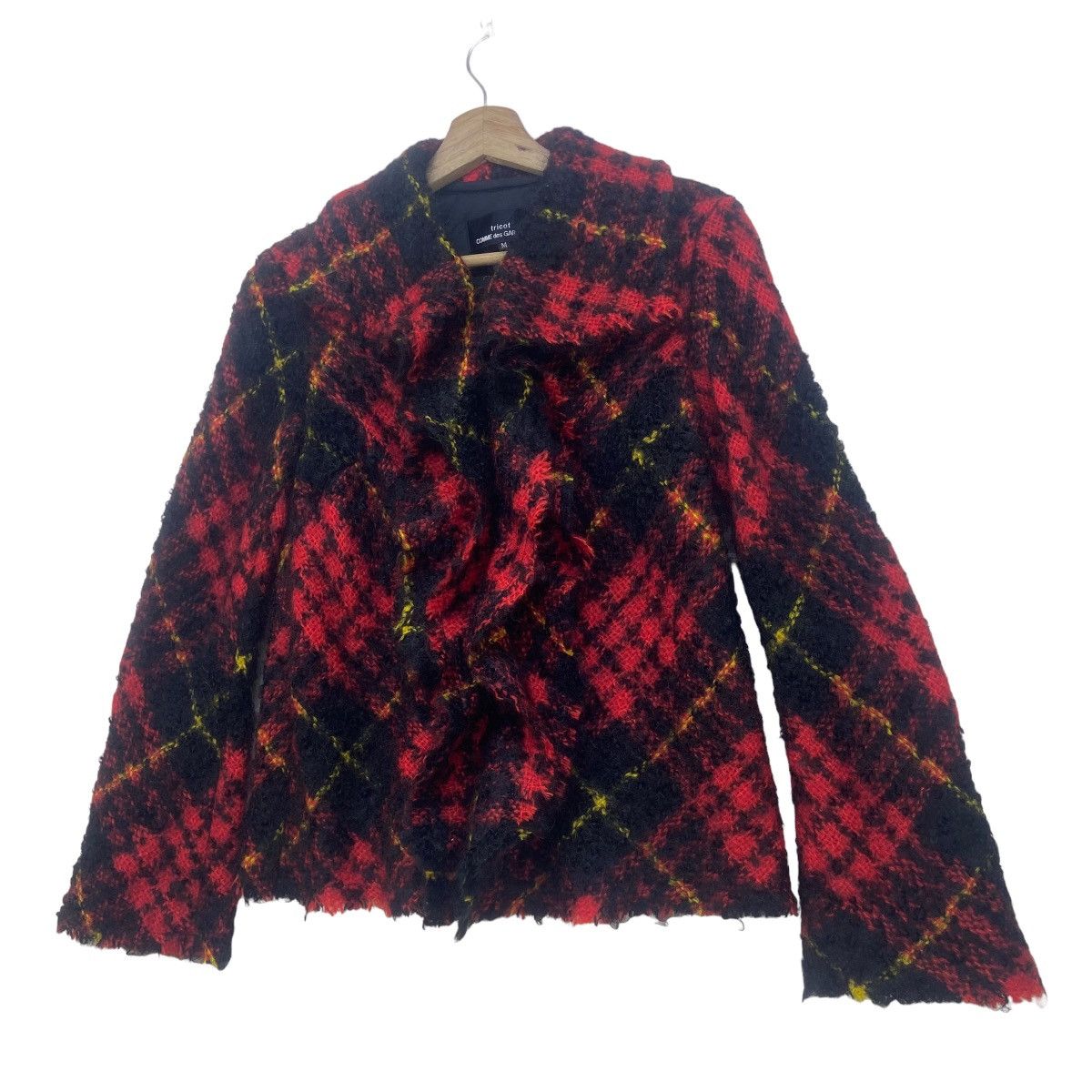 Comme des Garcons Tricot Comme des Garçons Red Check Mohair Jacket Size S / US 4 / IT 40 - 3 Thumbnail