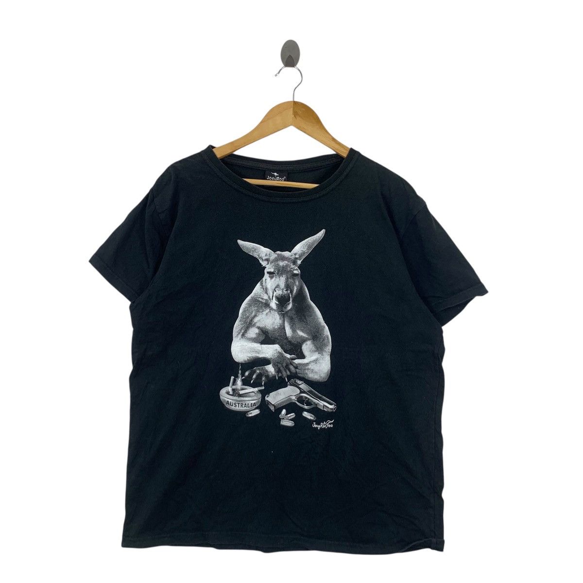 Vintage Vintage JOEYROO AUSTRALIA KANGAROO Punk Gangster Tee Shirt Size L / US 10 / IT 46 - 4 Thumbnail