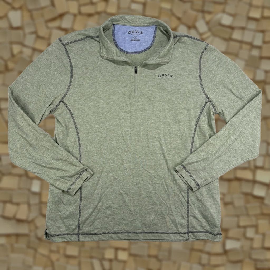 Orvis Orvis Pullover 1/4 Zip Mens L Green Long Sleeve Lightweight Knit Sweater Regular Size Size US L / EU 52-54 / 3 - 1 Thumbnail