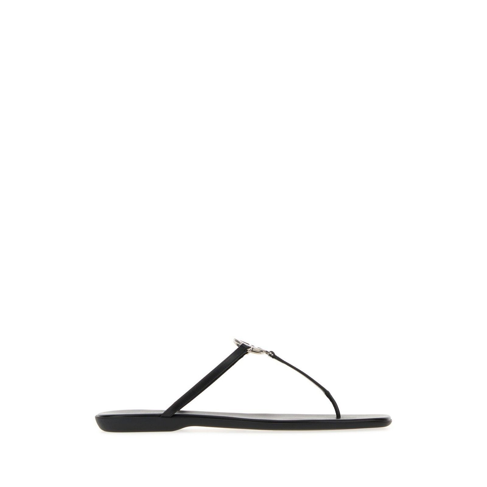 Gucci $890 Black Leather Interlocking G Thong Sandals New &, Men's (Size 8.5)